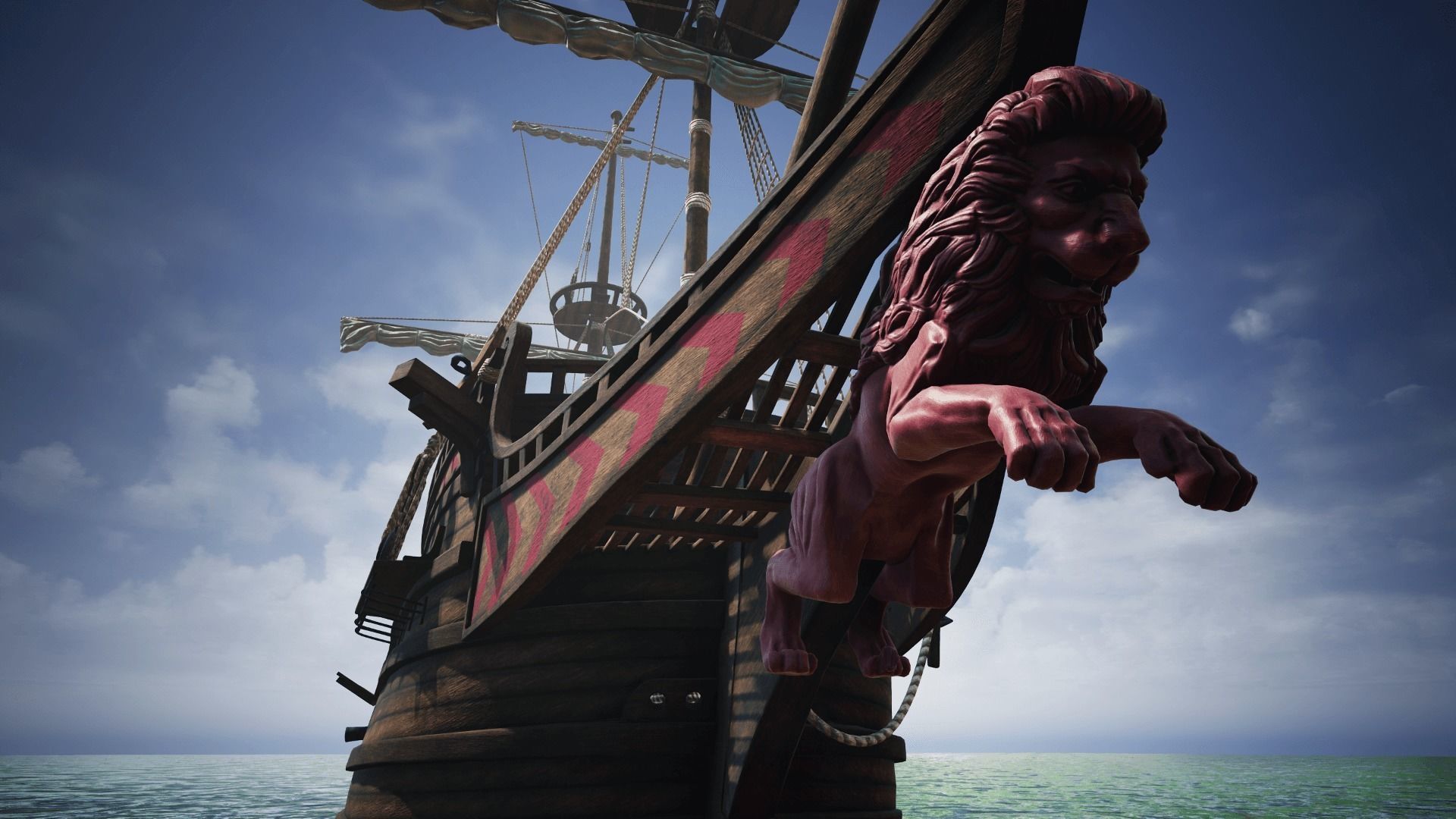 Roter Lowe Galleon Low-poly 3D model_4