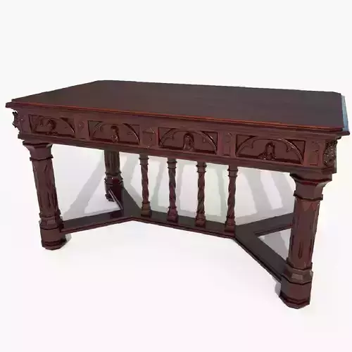  Victorian table with embossed heads