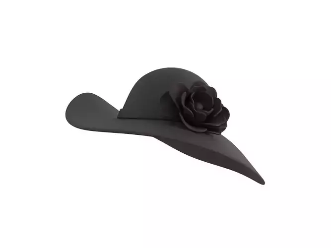 Black Flower Hat