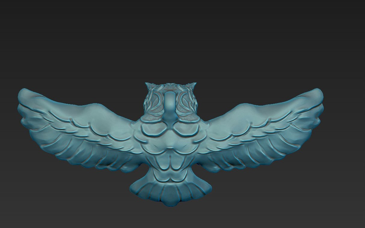 Owl pendant 3D print model_7