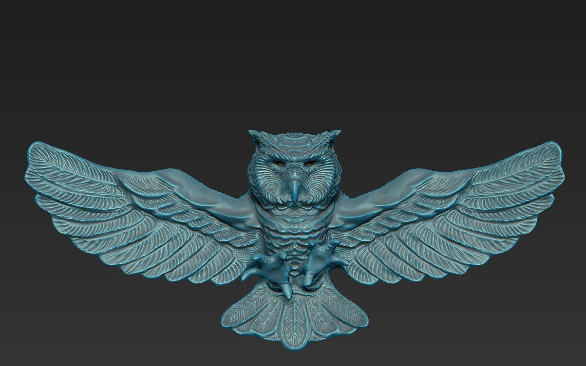 Owl pendant 3D print model_8
