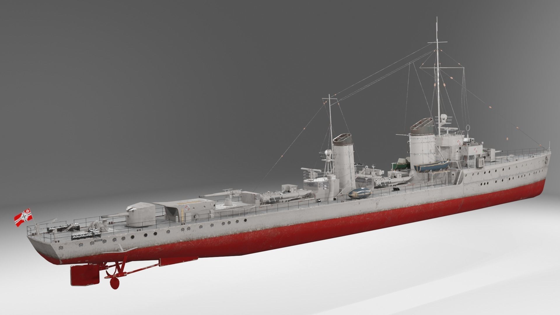 Mowe Class Type 23 Torpedo Boat  Low-poly 3D model_6