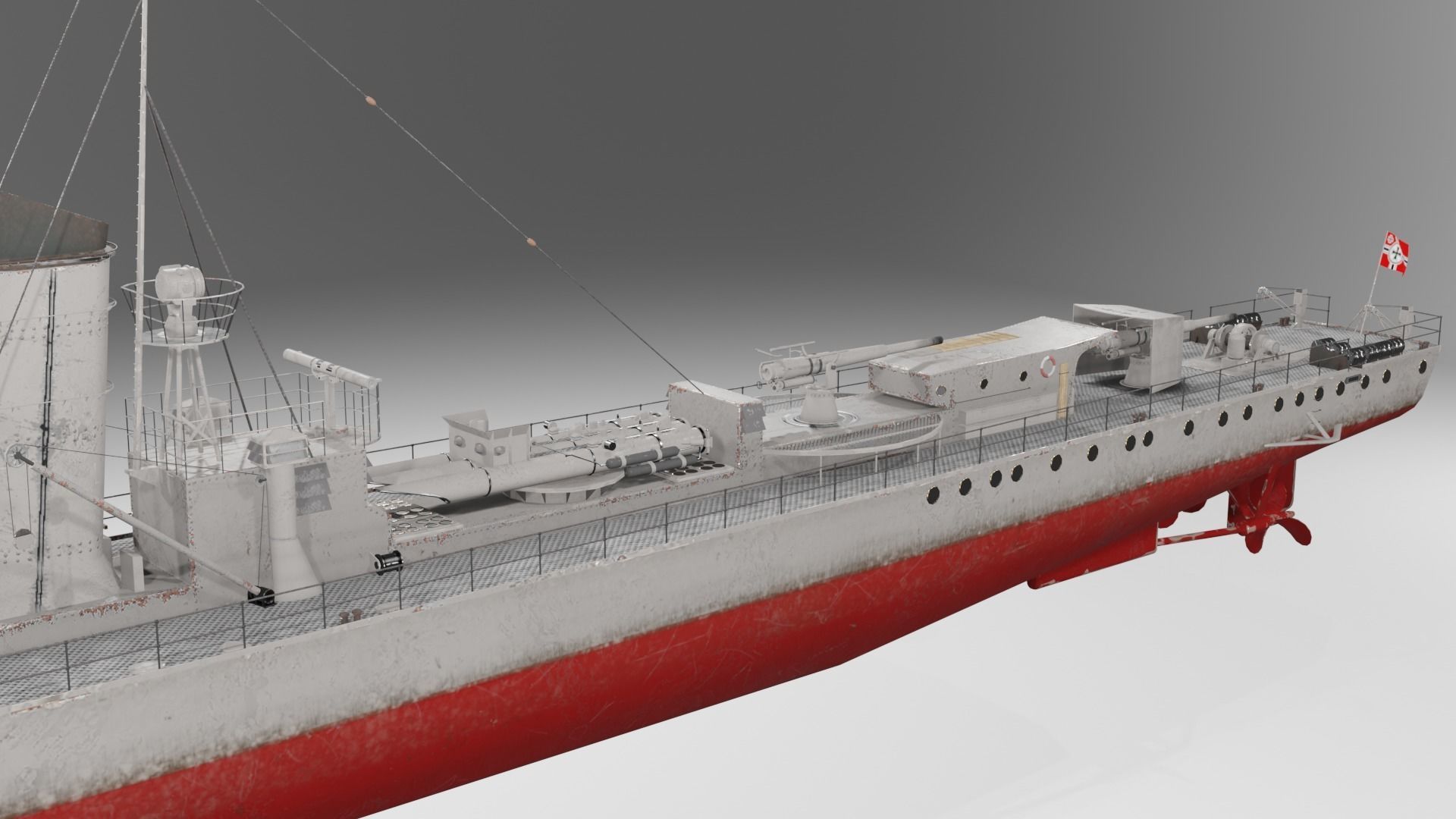 Mowe Class Type 23 Torpedo Boat  Low-poly 3D model_9