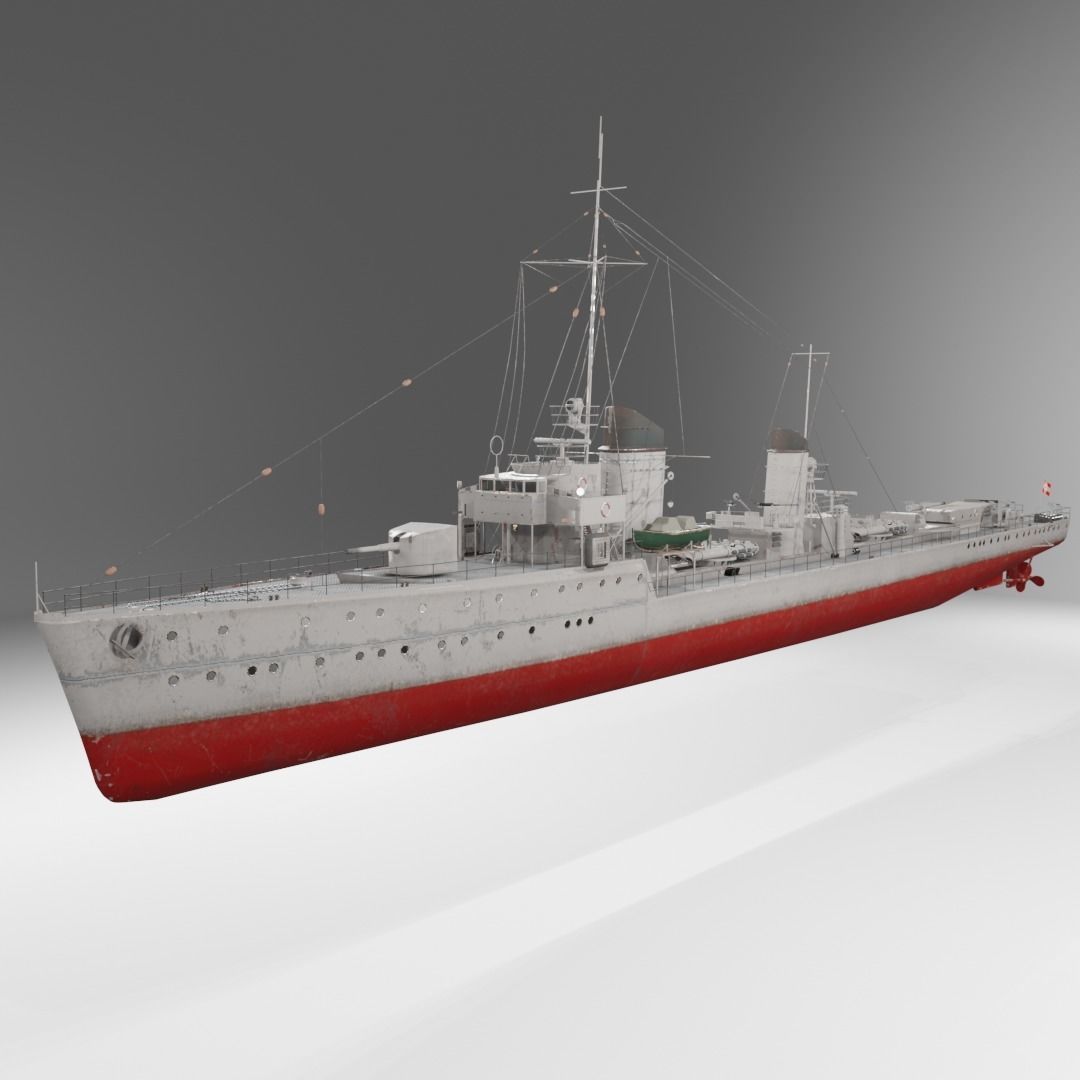 Mowe Class Type 23 Torpedo Boat  Low-poly 3D model_2
