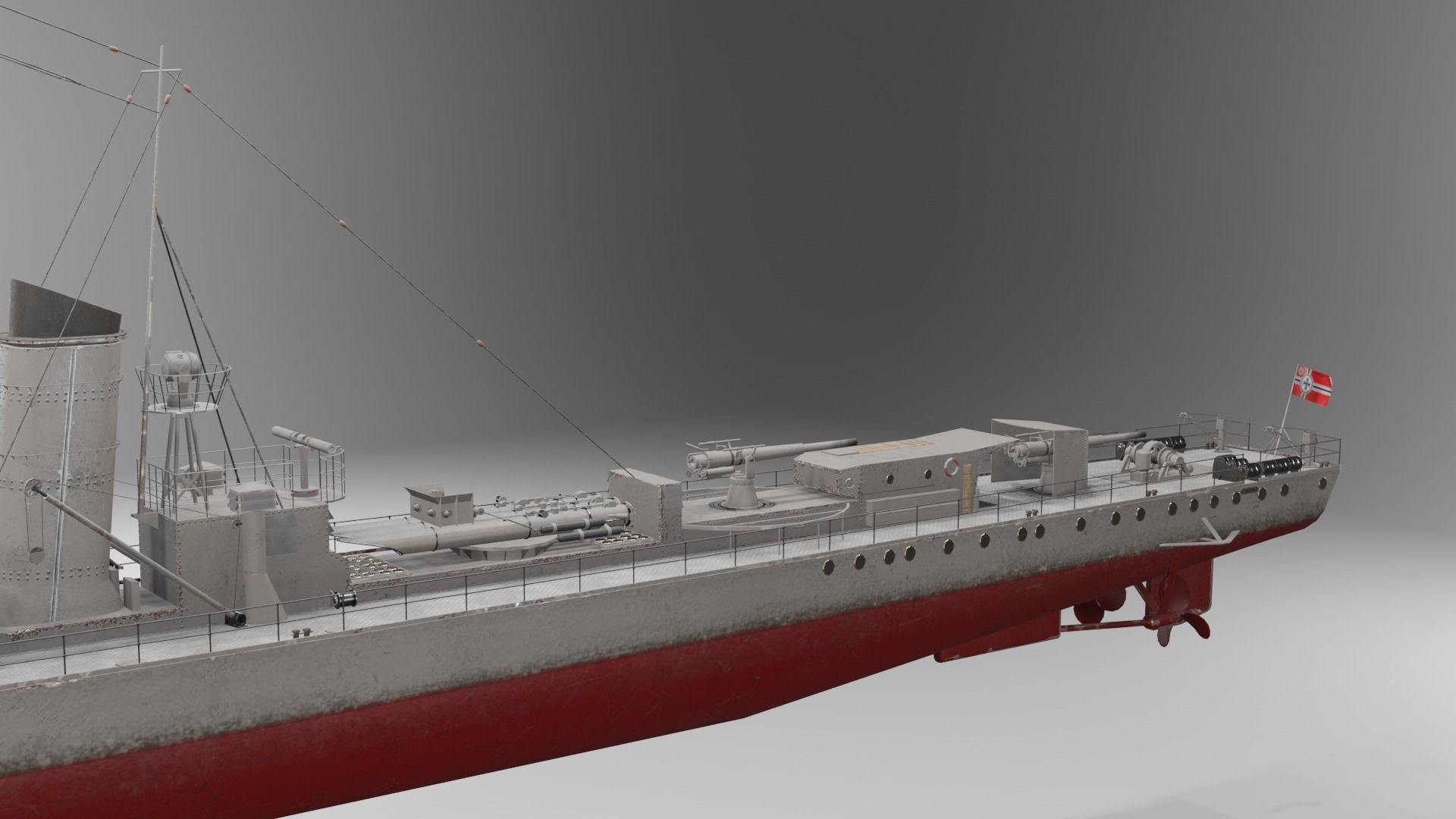 Mowe Class Type 23 Torpedo Boat  Low-poly 3D model_21