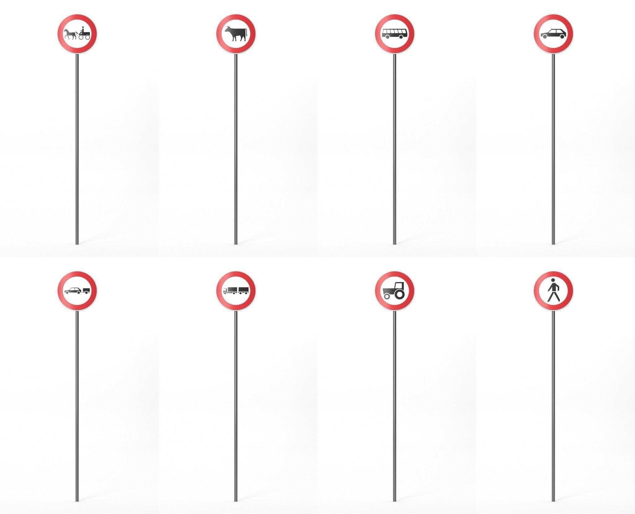 268 German Traffic Road Signs Pack DE Low-poly 3D model Low-poly 3D model_15