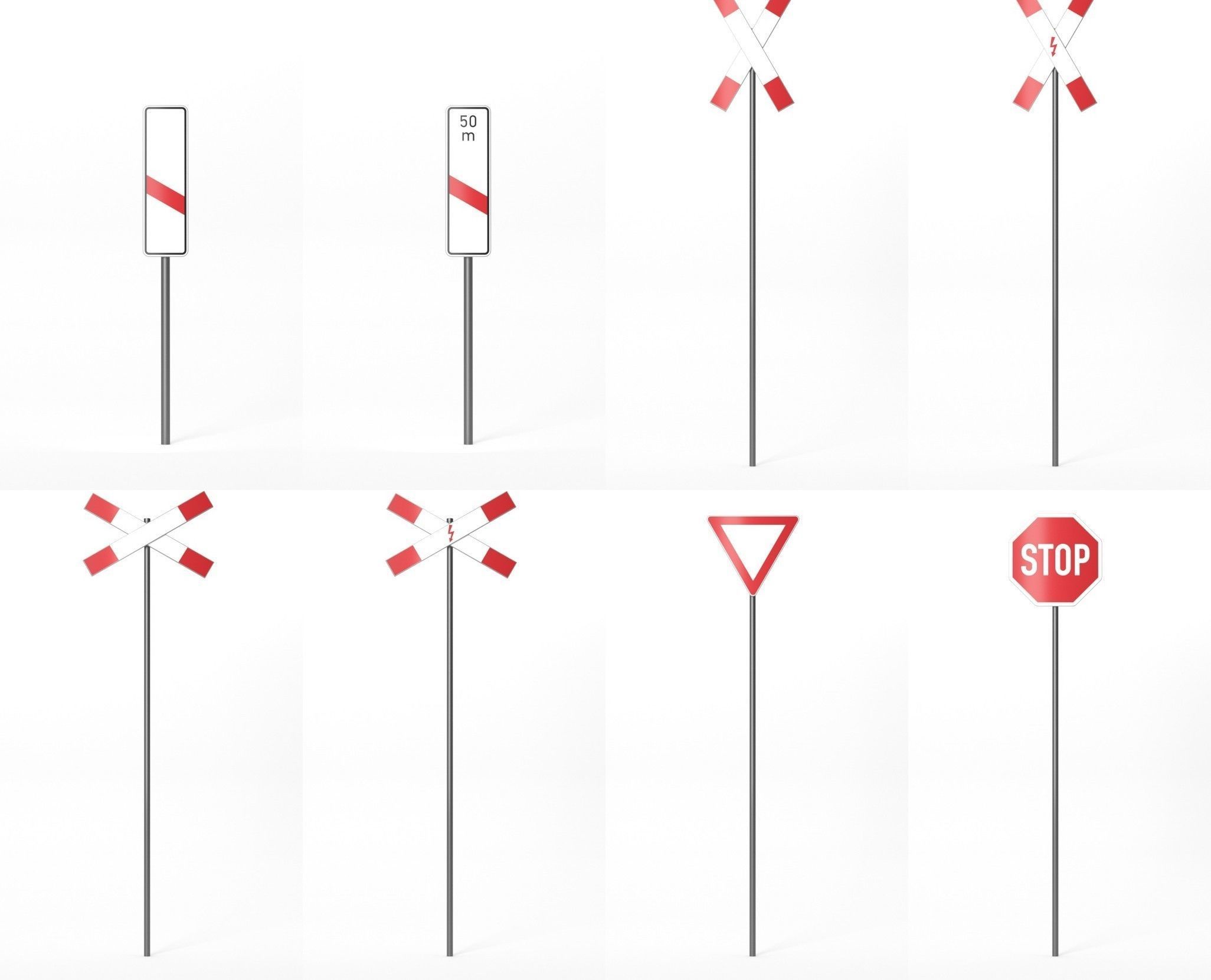 268 German Traffic Road Signs Pack DE Low-poly 3D model Low-poly 3D model_8