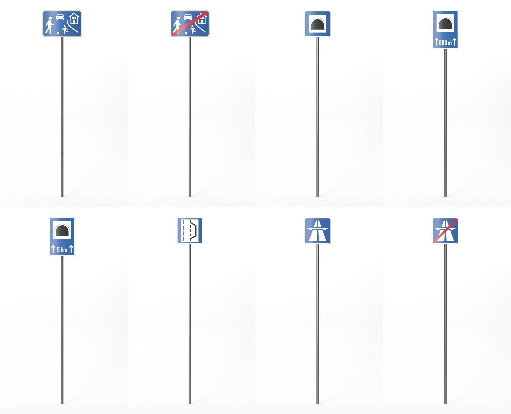 268 German Traffic Road Signs Pack DE Low-poly 3D model Low-poly 3D model_28