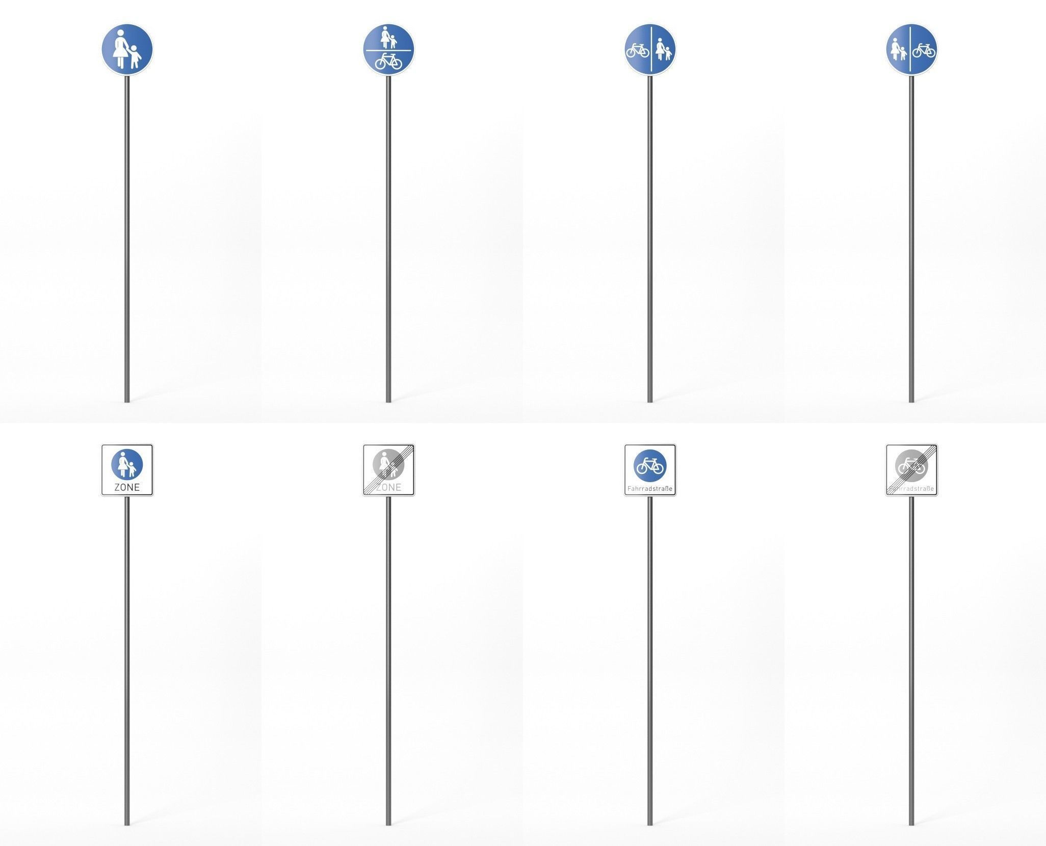 268 German Traffic Road Signs Pack DE Low-poly 3D model Low-poly 3D model_13
