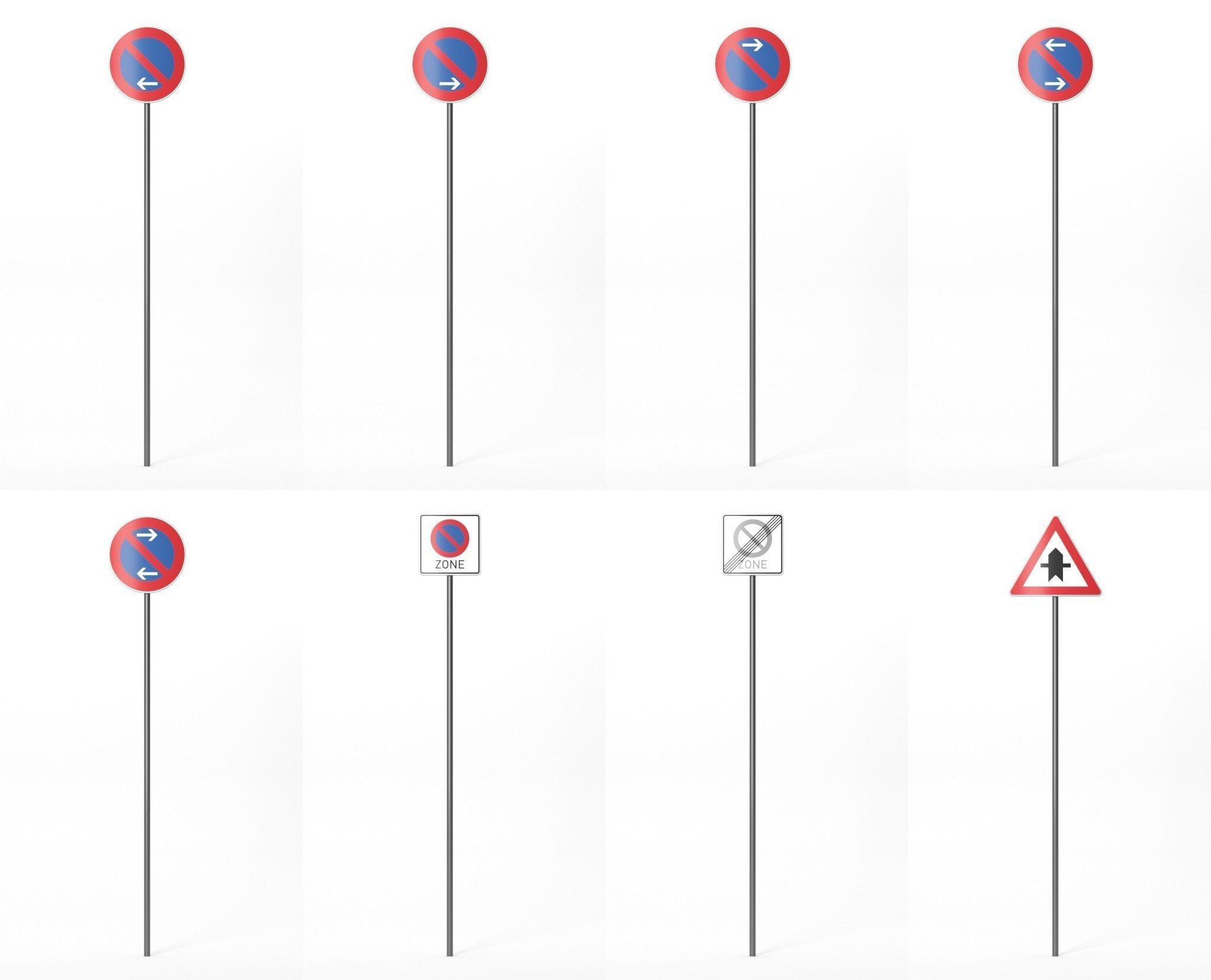 268 German Traffic Road Signs Pack DE Low-poly 3D model Low-poly 3D model_21