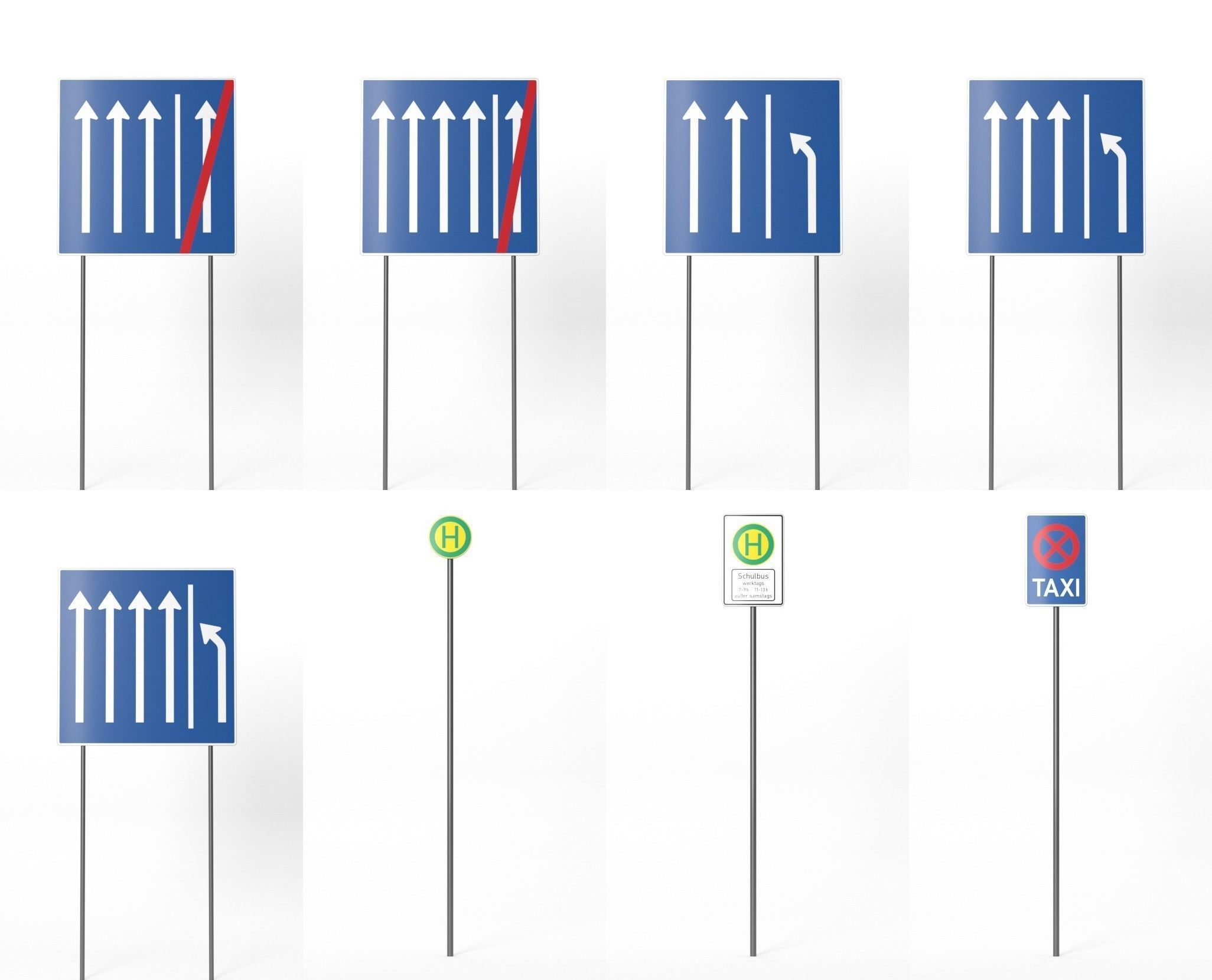 268 German Traffic Road Signs Pack DE Low-poly 3D model Low-poly 3D model_11