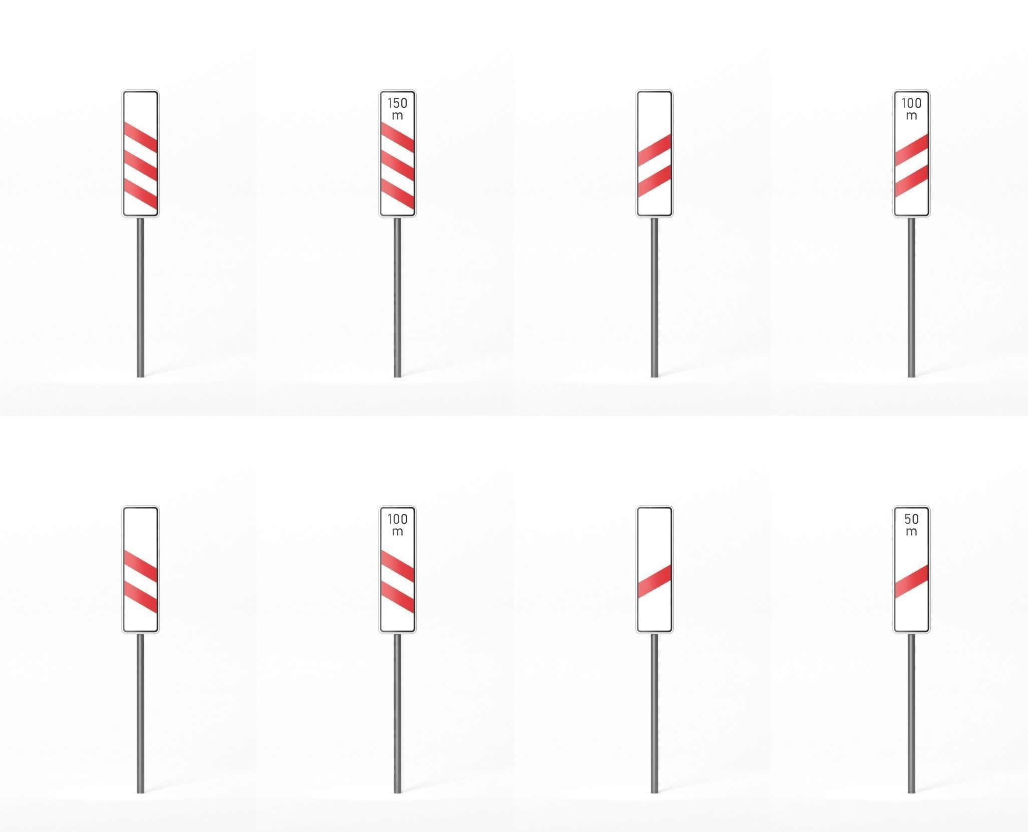 268 German Traffic Road Signs Pack DE Low-poly 3D model Low-poly 3D model_7