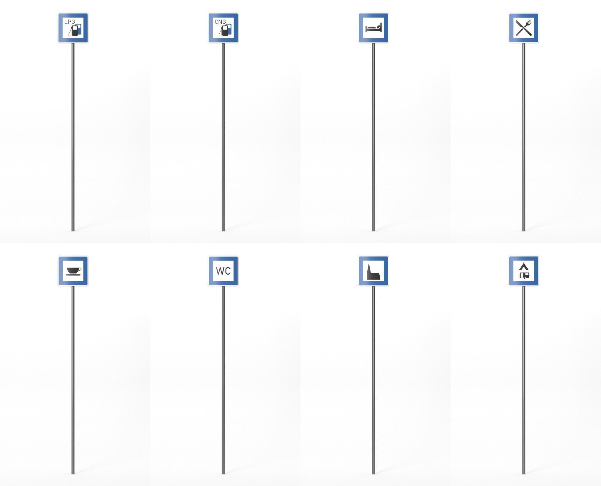 268 German Traffic Road Signs Pack DE Low-poly 3D model Low-poly 3D model_31