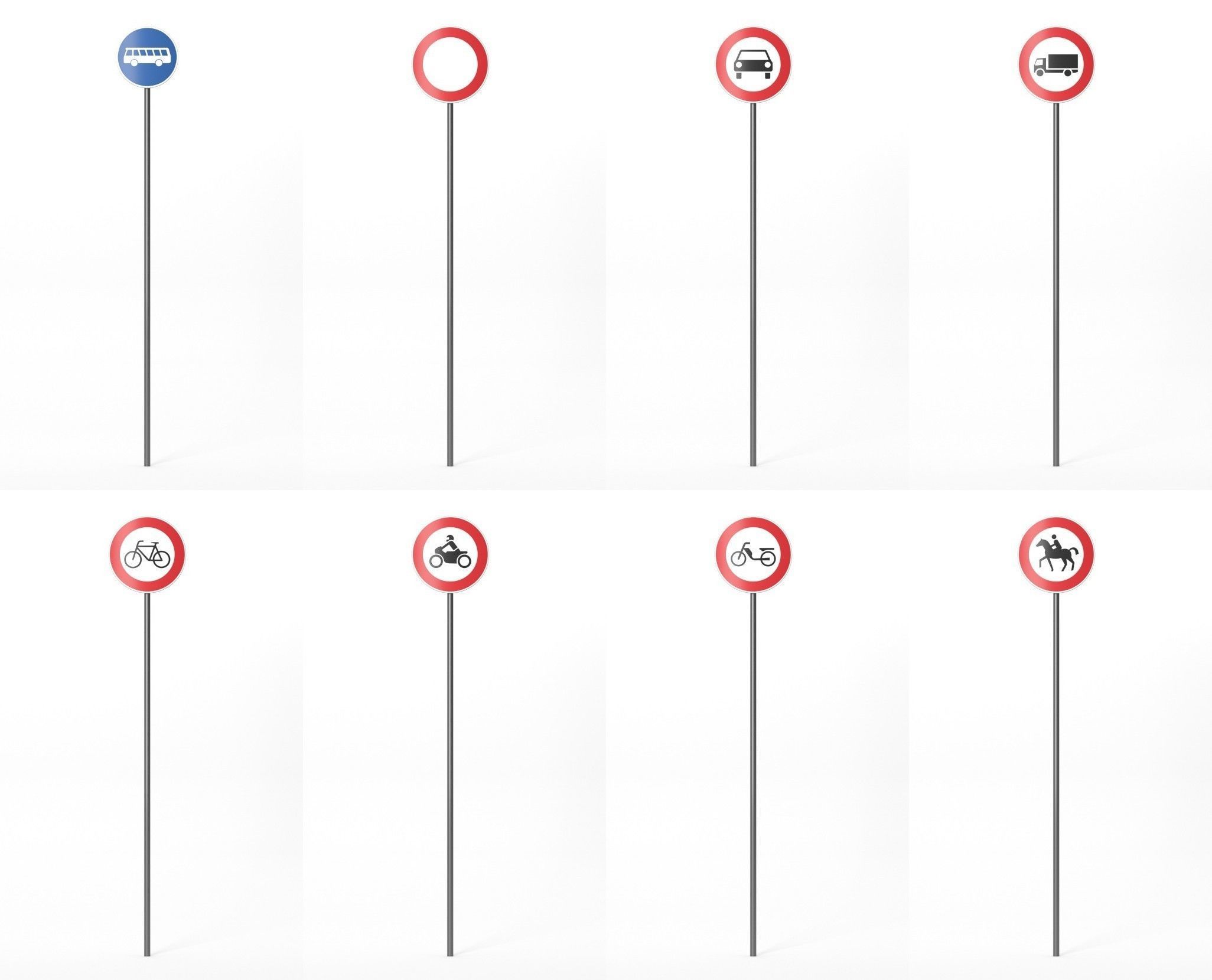 268 German Traffic Road Signs Pack DE Low-poly 3D model Low-poly 3D model_14