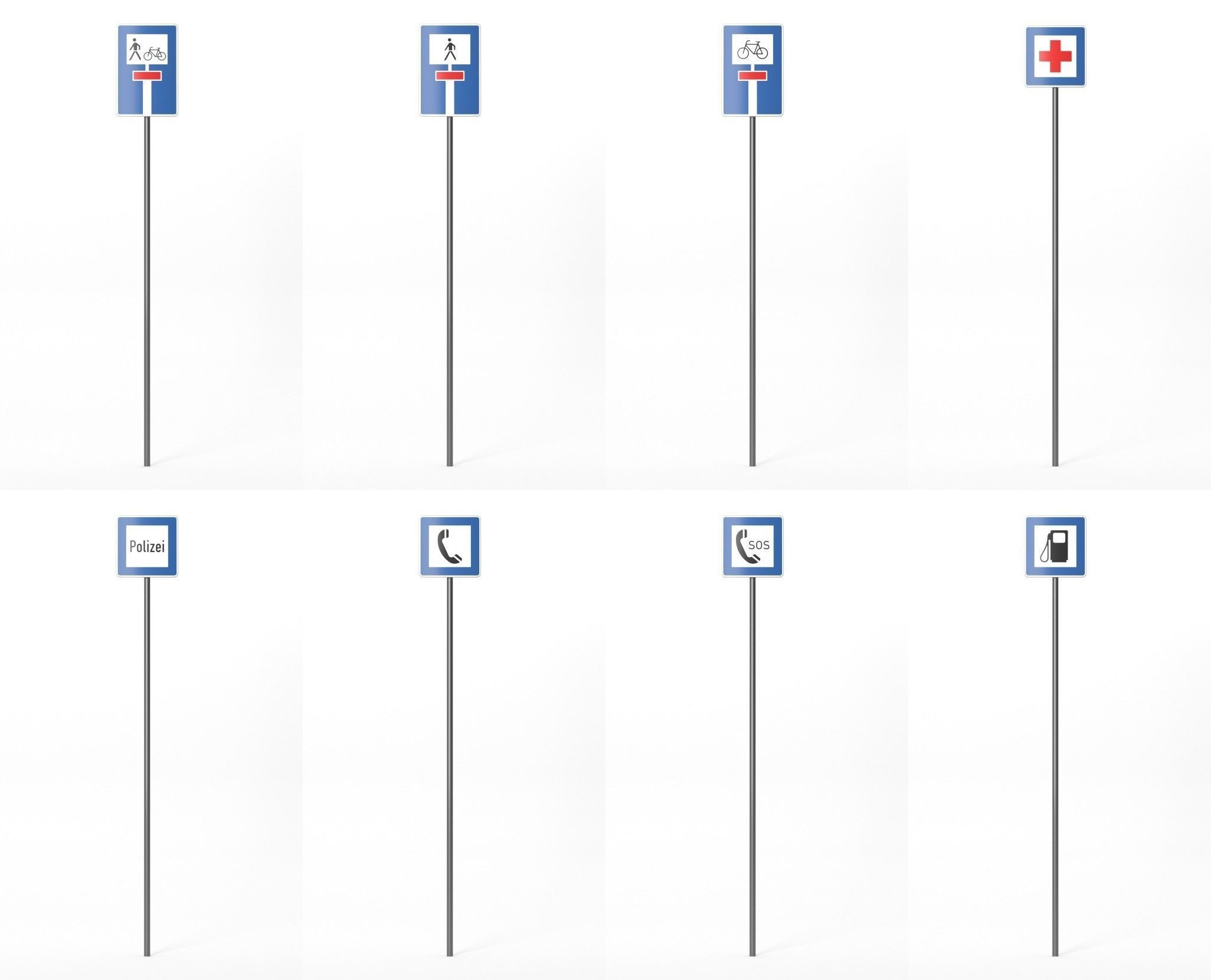 268 German Traffic Road Signs Pack DE Low-poly 3D model Low-poly 3D model_30