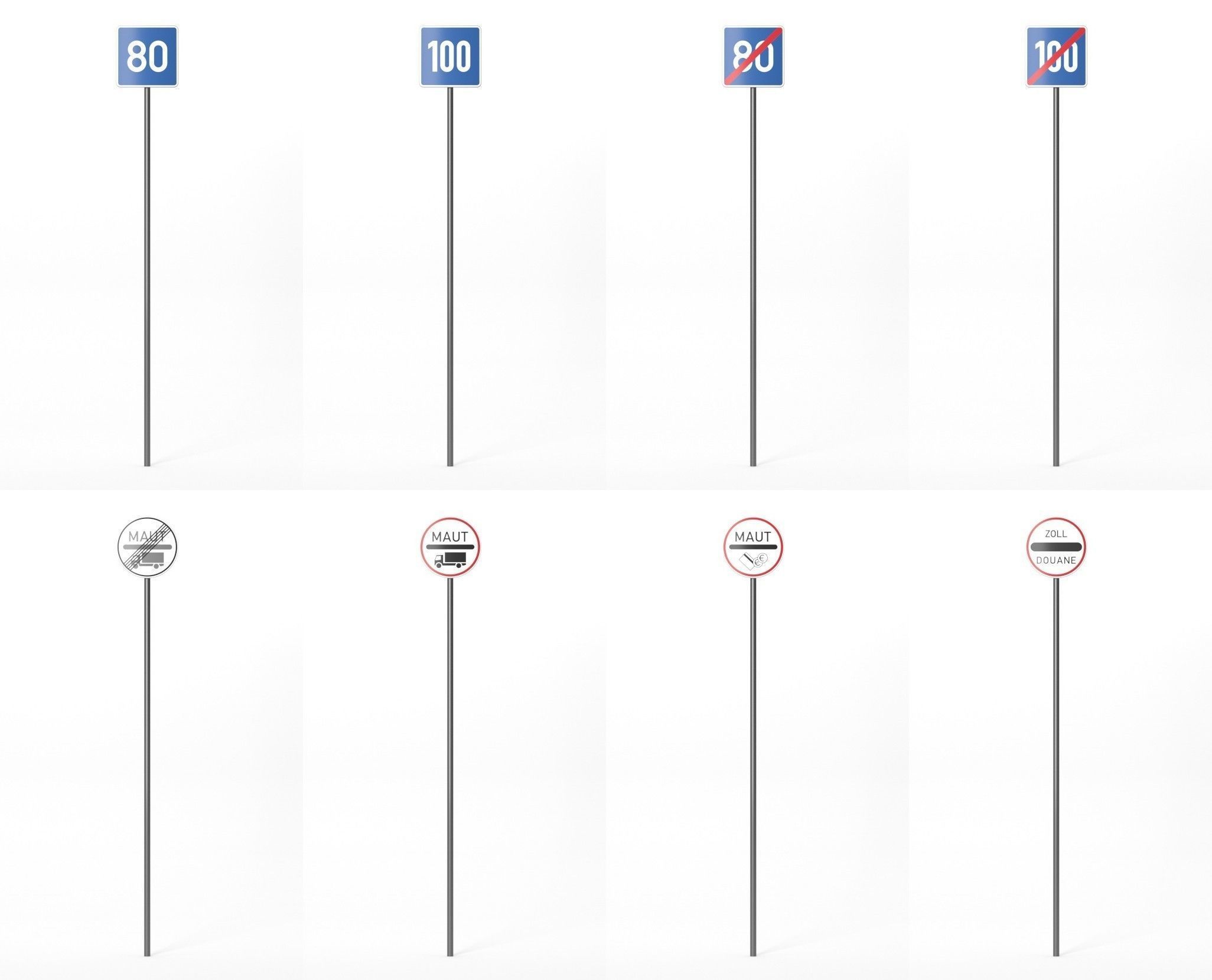 268 German Traffic Road Signs Pack DE Low-poly 3D model Low-poly 3D model_33