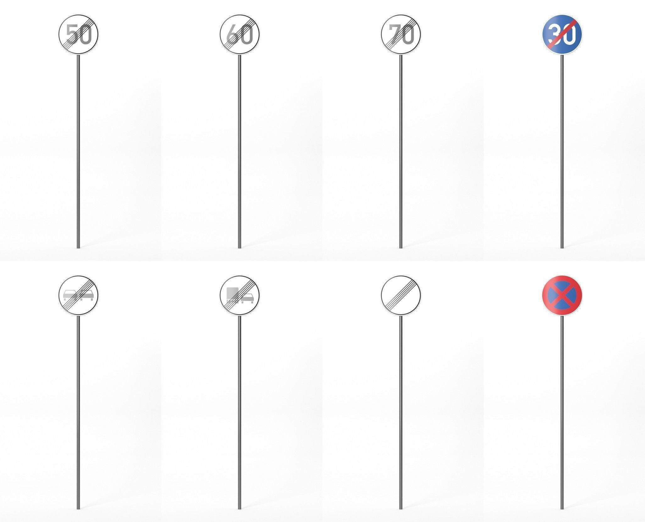 268 German Traffic Road Signs Pack DE Low-poly 3D model Low-poly 3D model_19
