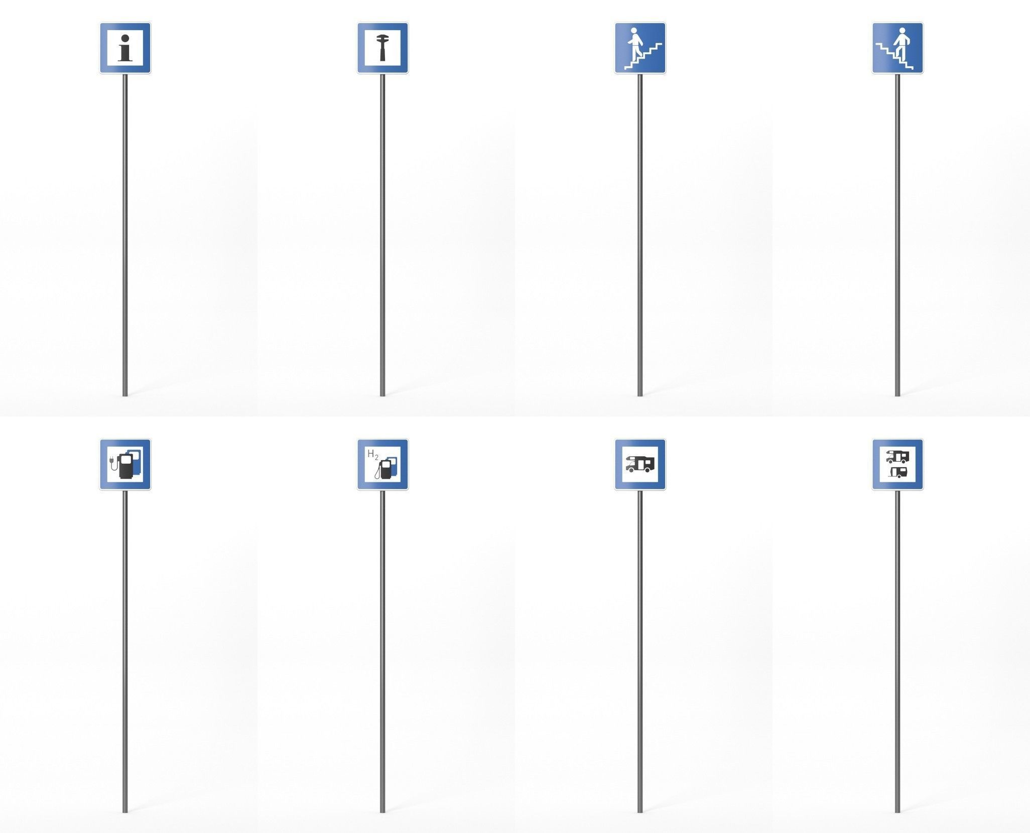 268 German Traffic Road Signs Pack DE Low-poly 3D model Low-poly 3D model_32