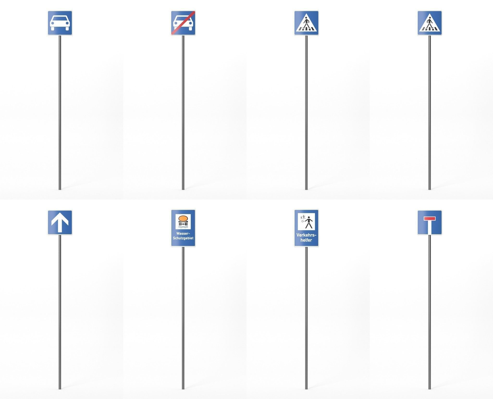 268 German Traffic Road Signs Pack DE Low-poly 3D model Low-poly 3D model_29