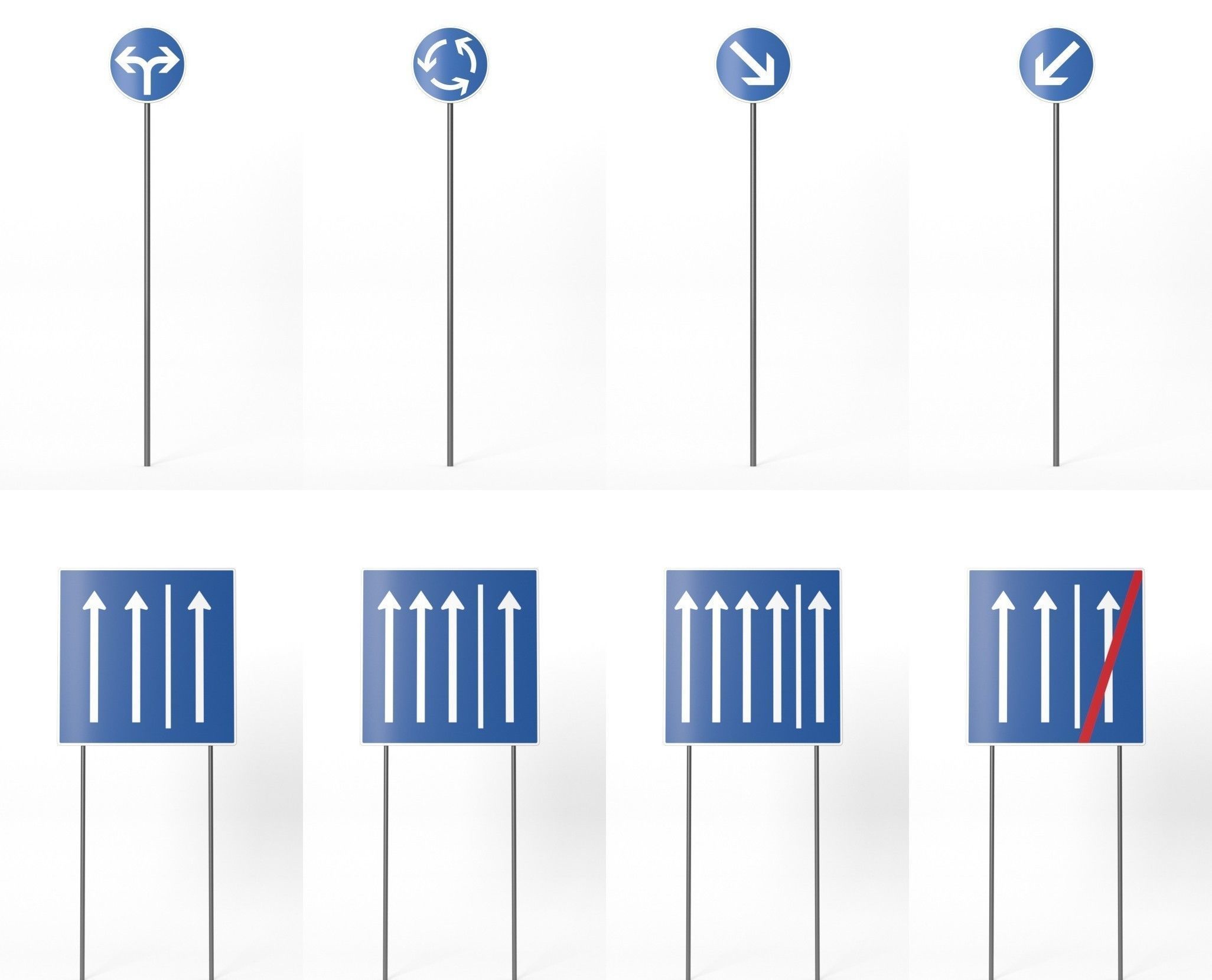 268 German Traffic Road Signs Pack DE Low-poly 3D model Low-poly 3D model_10