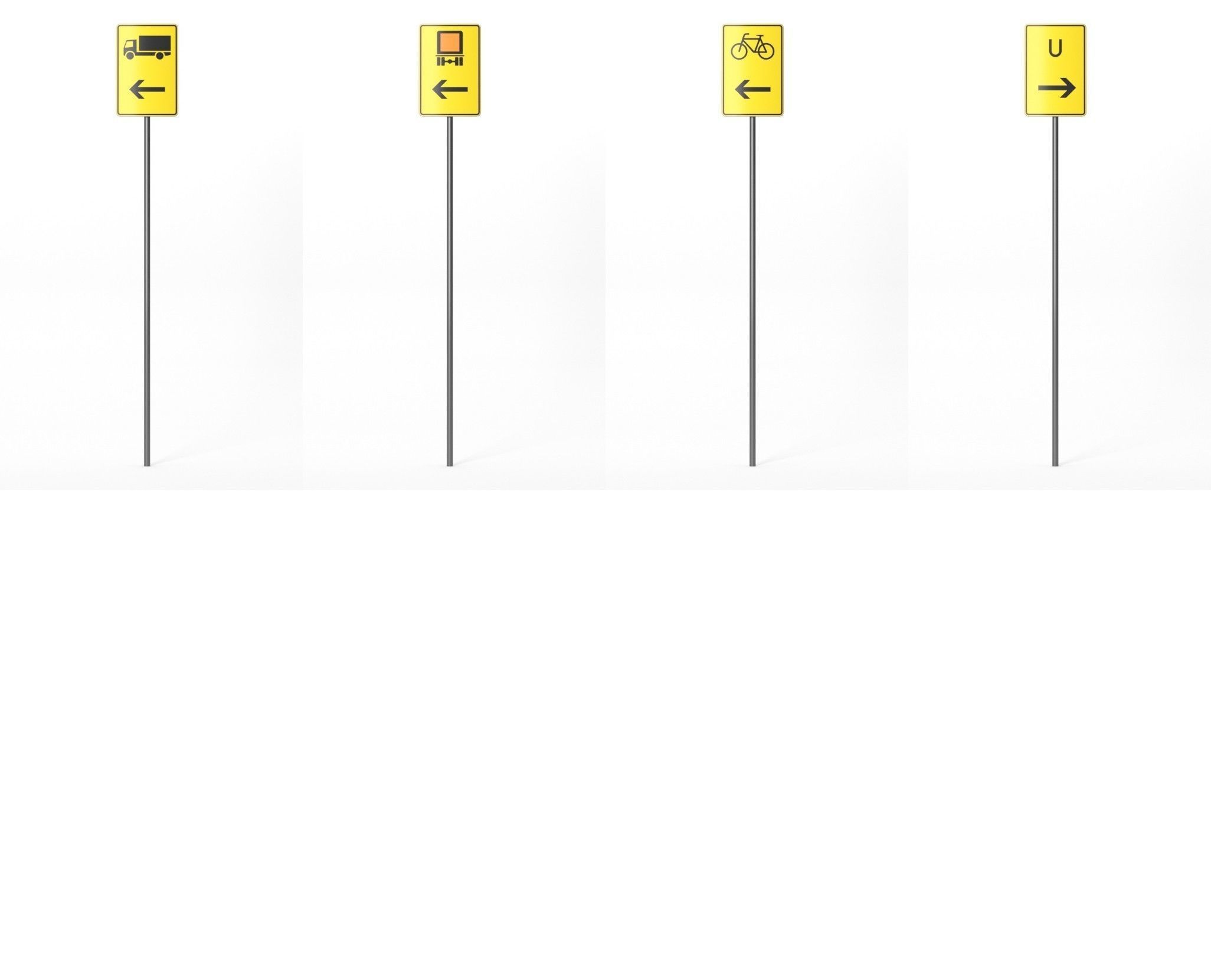 268 German Traffic Road Signs Pack DE Low-poly 3D model Low-poly 3D model_34