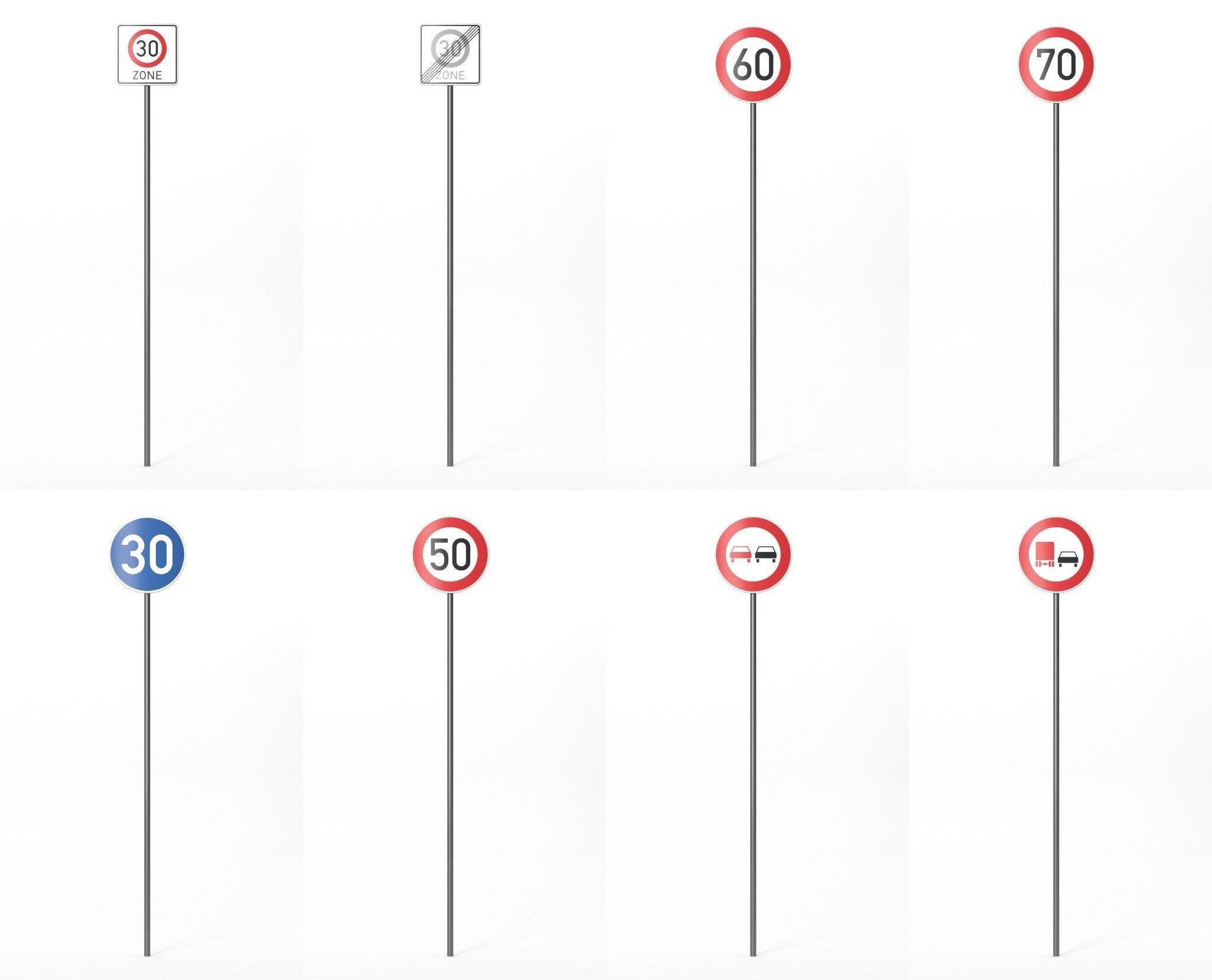 268 German Traffic Road Signs Pack DE Low-poly 3D model Low-poly 3D model_18