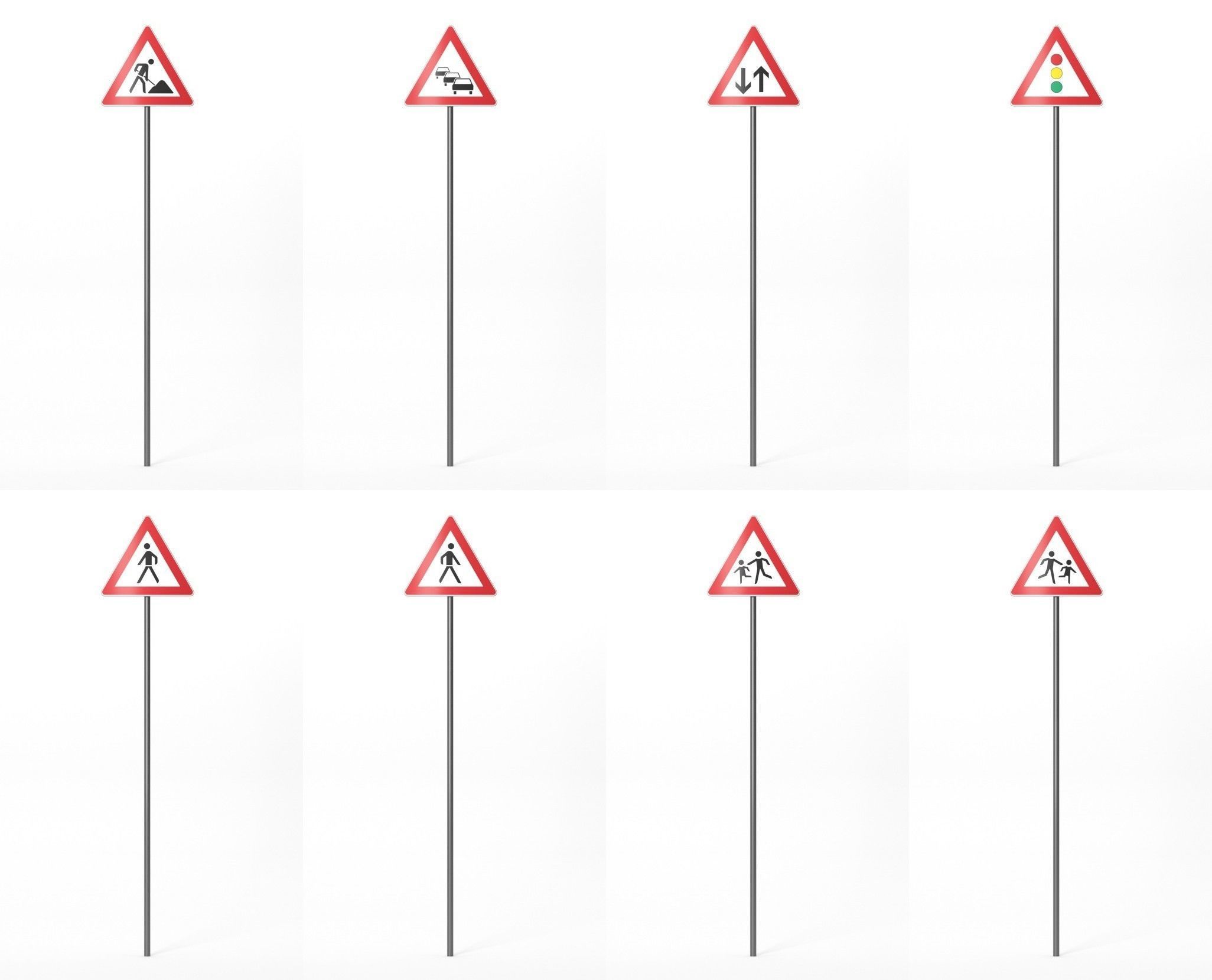 268 German Traffic Road Signs Pack DE Low-poly 3D model Low-poly 3D model_5