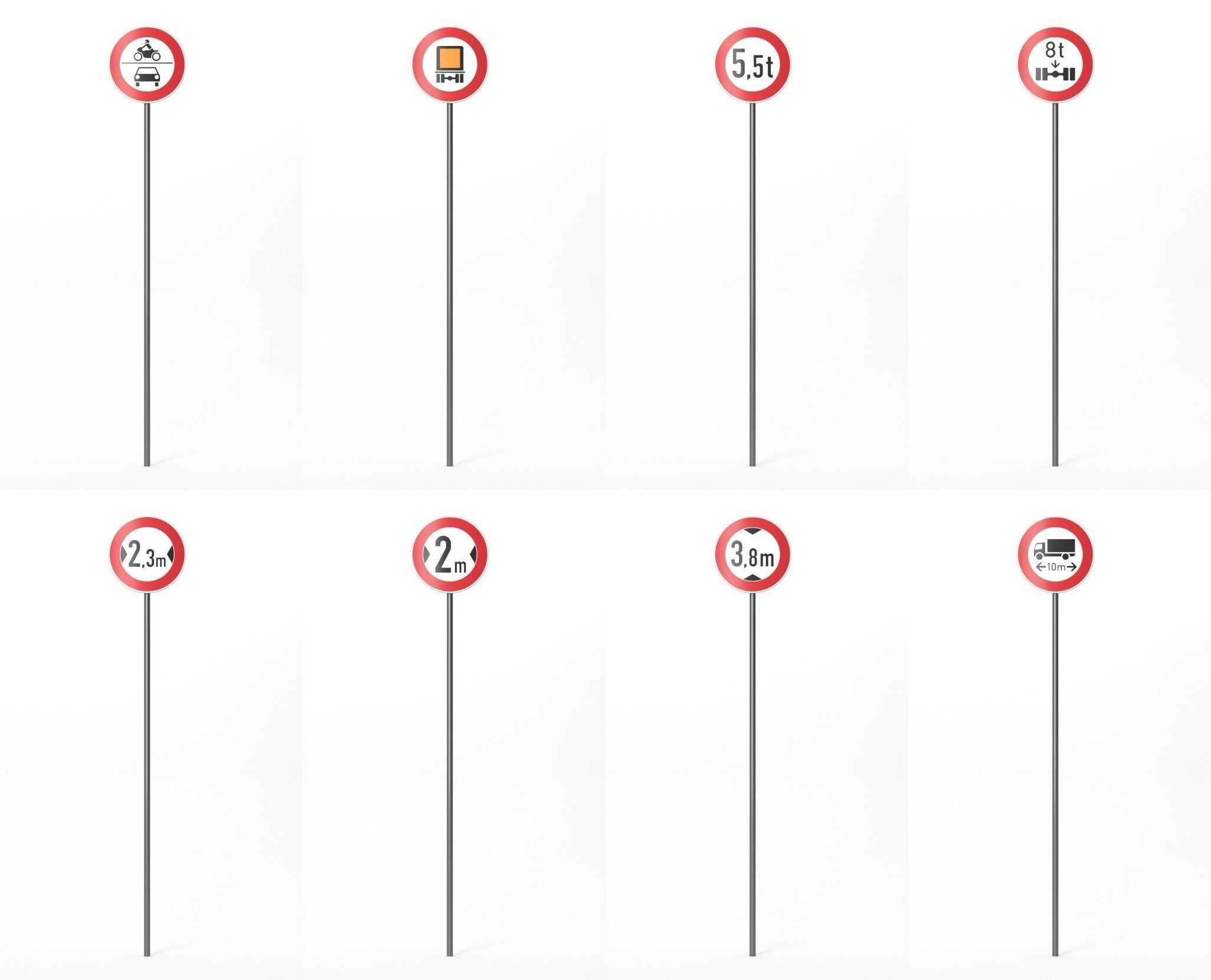 268 German Traffic Road Signs Pack DE Low-poly 3D model Low-poly 3D model_16