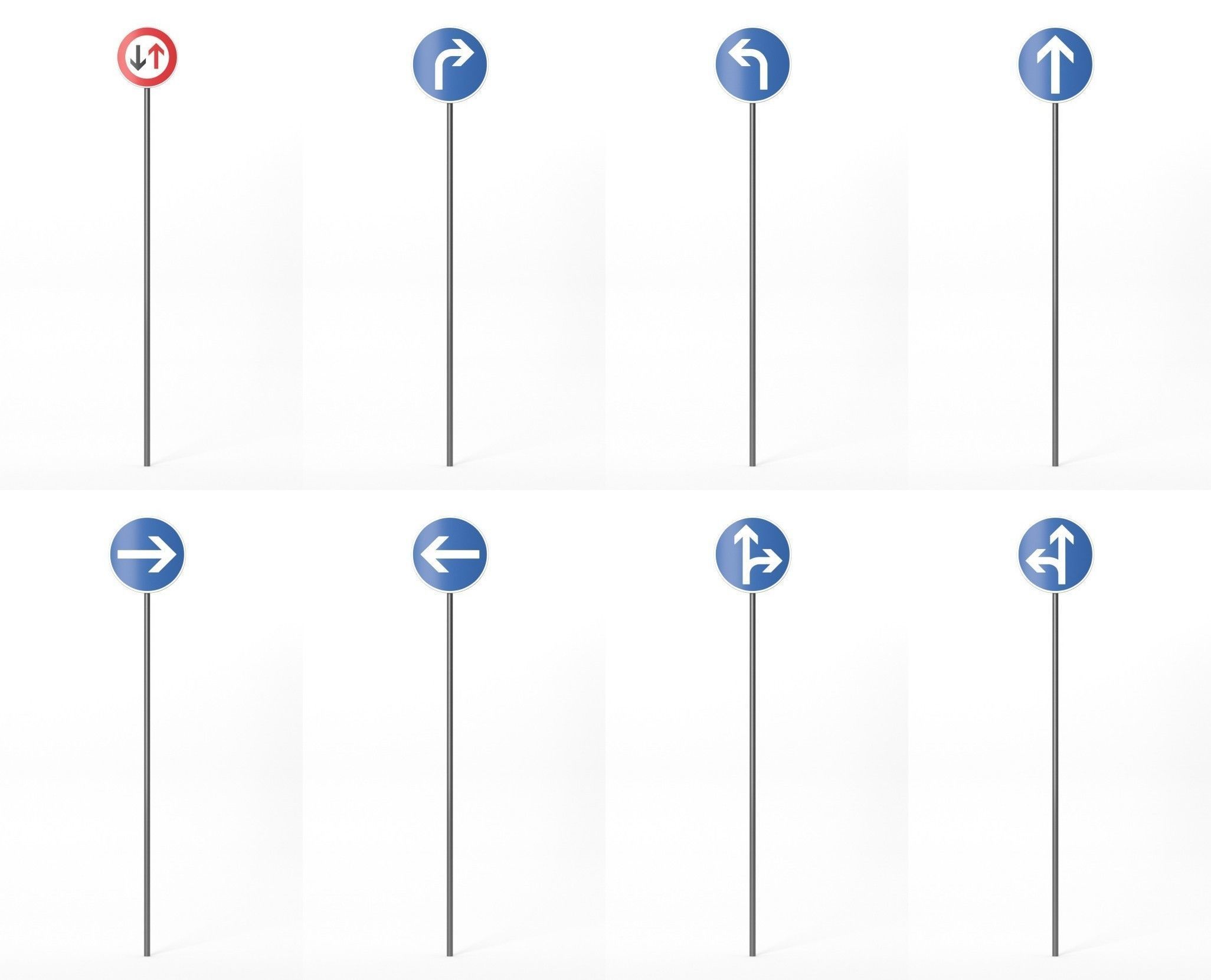 268 German Traffic Road Signs Pack DE Low-poly 3D model Low-poly 3D model_9