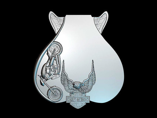 Harley Davidson Guitar 3d model for cnc machines and 3d printers 3D model