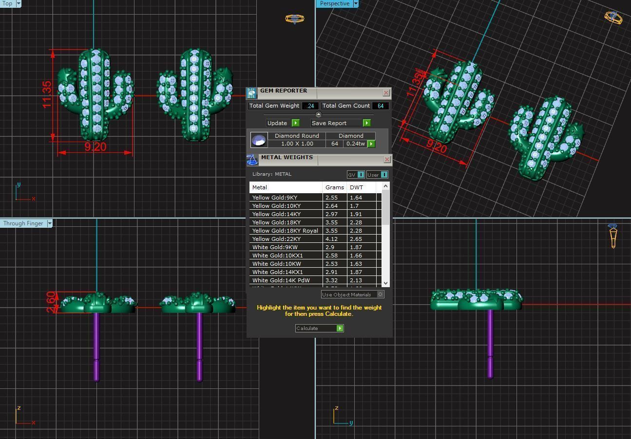 CactusV1 earring 3D print model_4