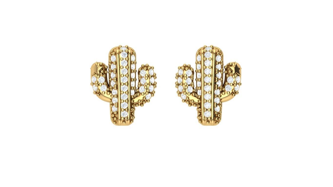 CactusV1 earring 3D print model_3