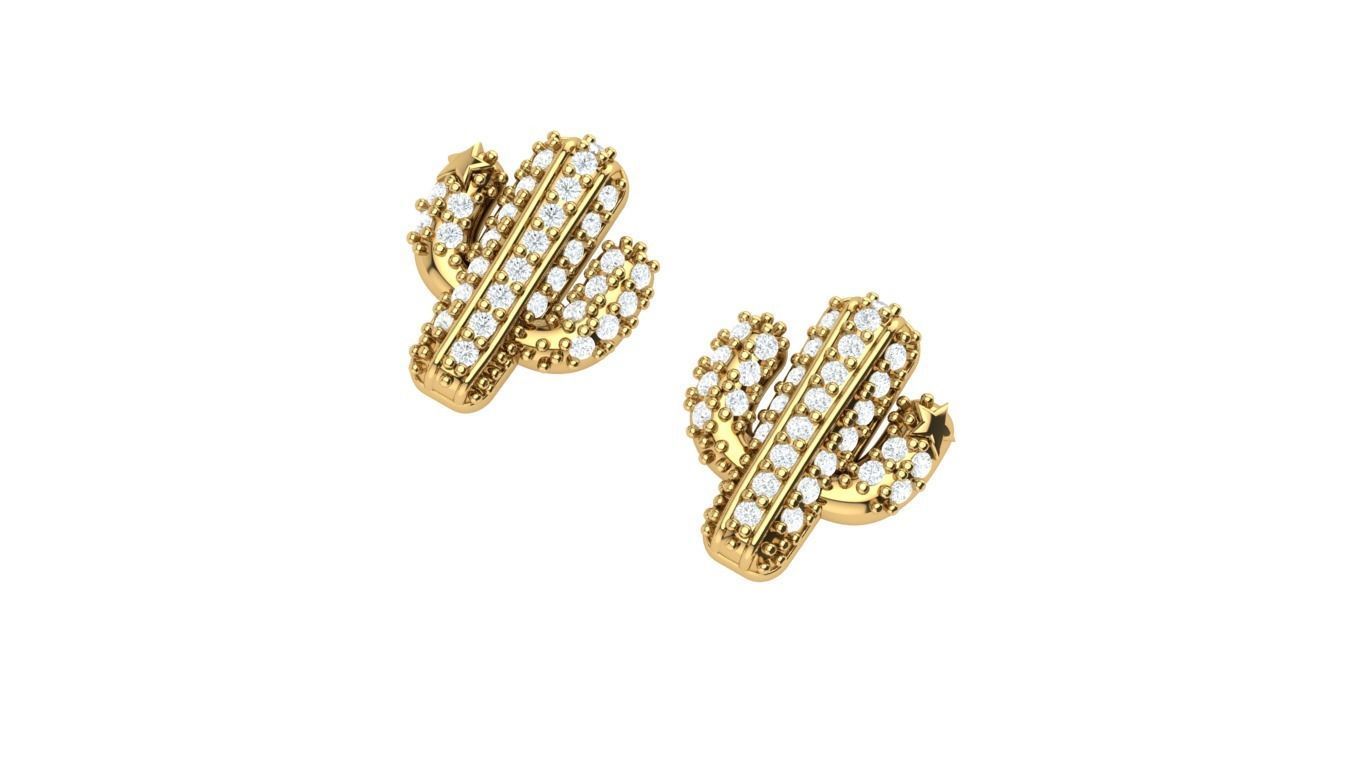 CactusV1 earring 3D print model_2