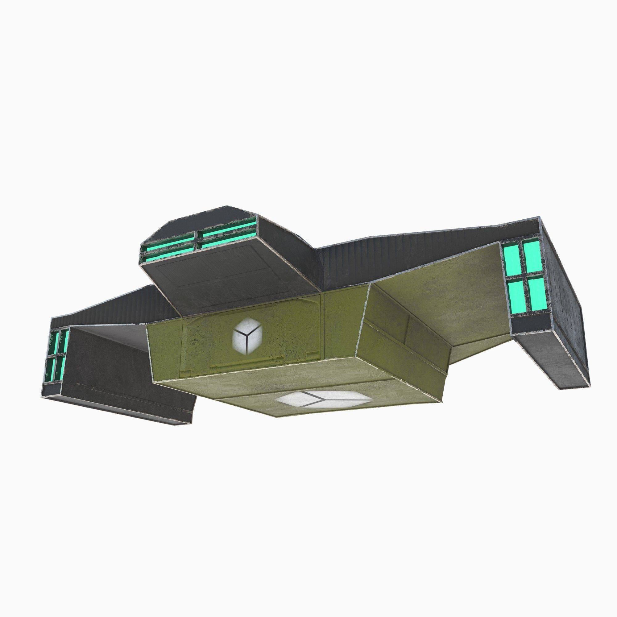 cargo space ship v2 Low-poly 3D model_4