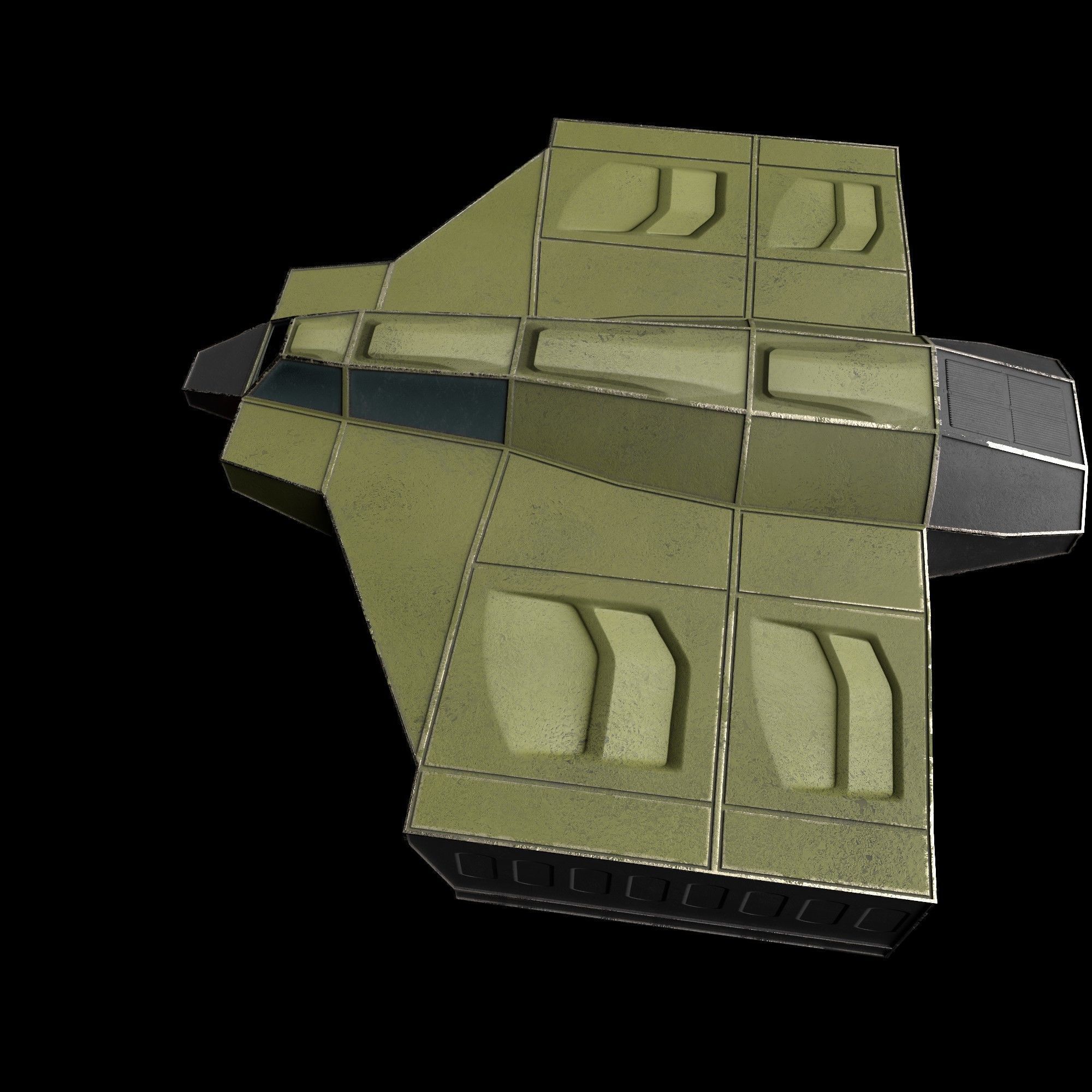 cargo space ship v2 Low-poly 3D model_13