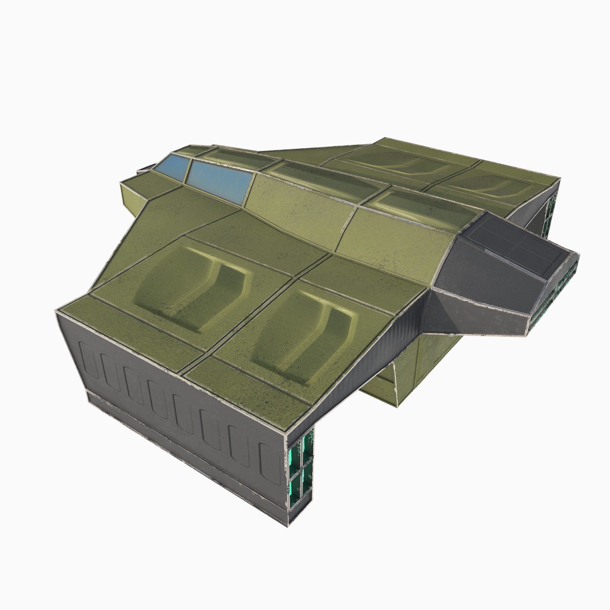 cargo space ship v2 Low-poly 3D model_3
