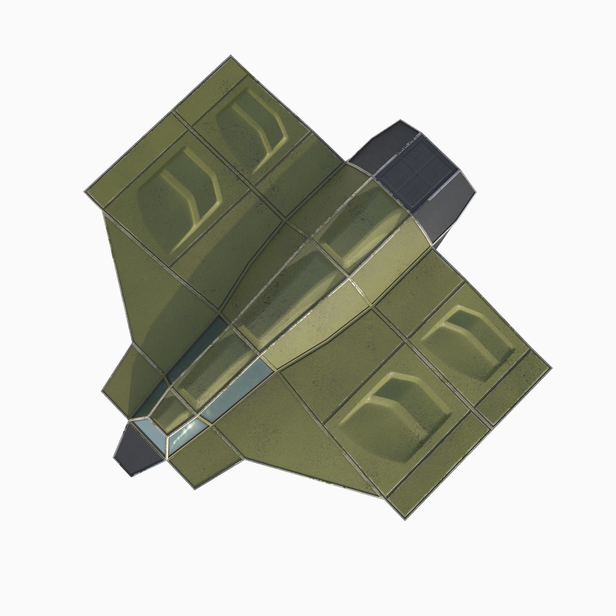 cargo space ship v2 Low-poly 3D model_9