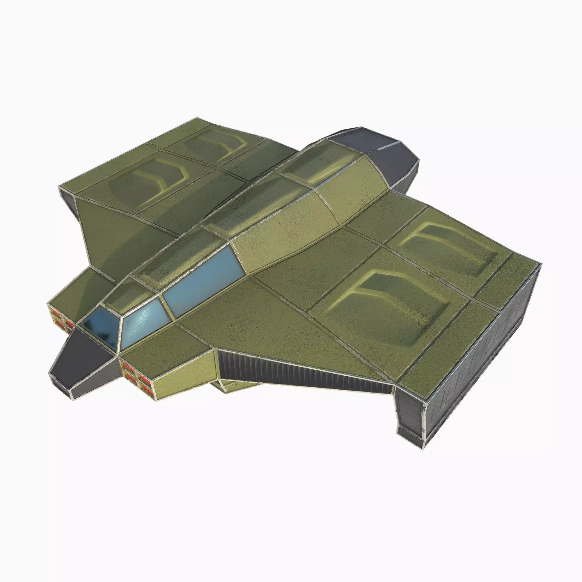 cargo space ship v2 Low-poly 3D model_0