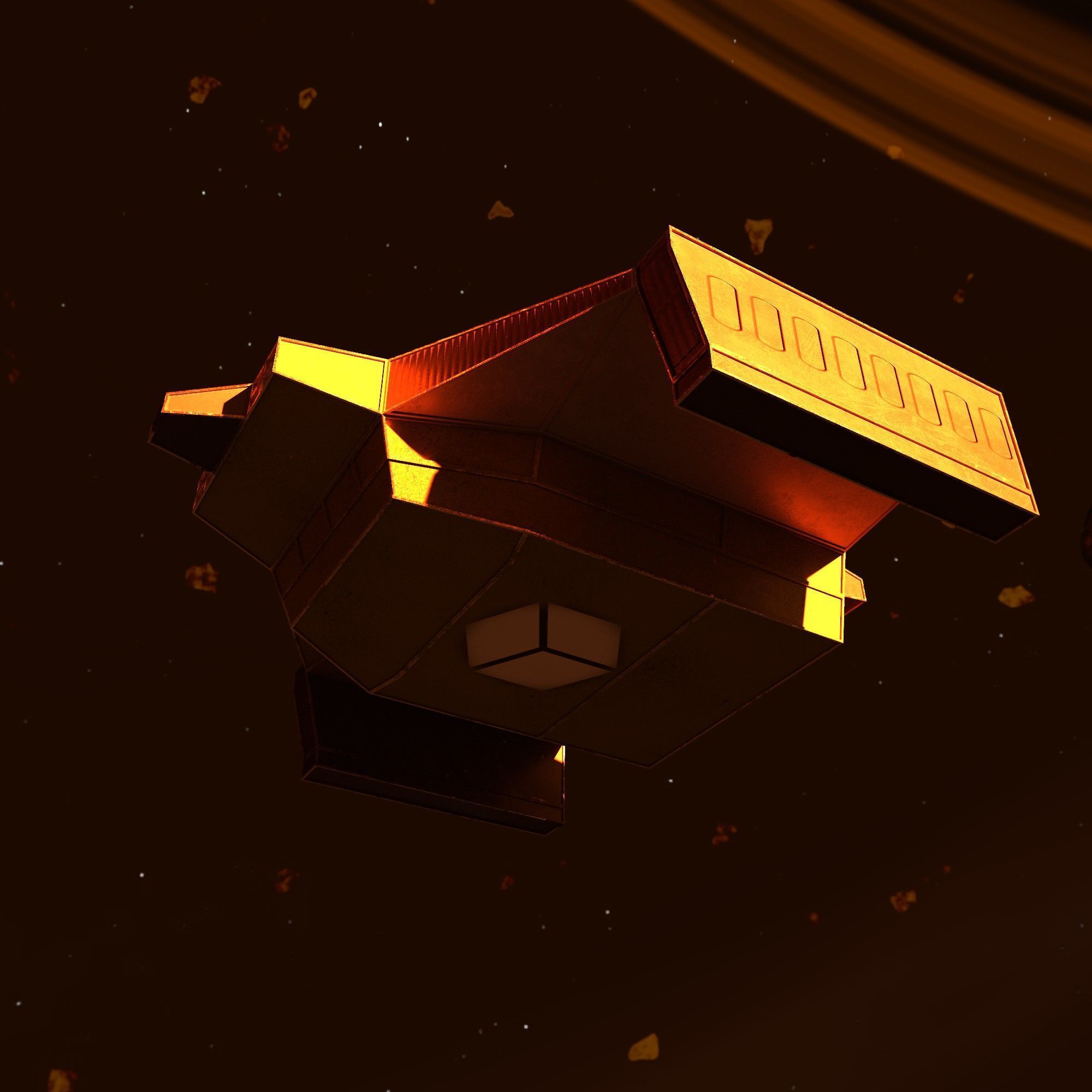 cargo space ship v2 Low-poly 3D model_12