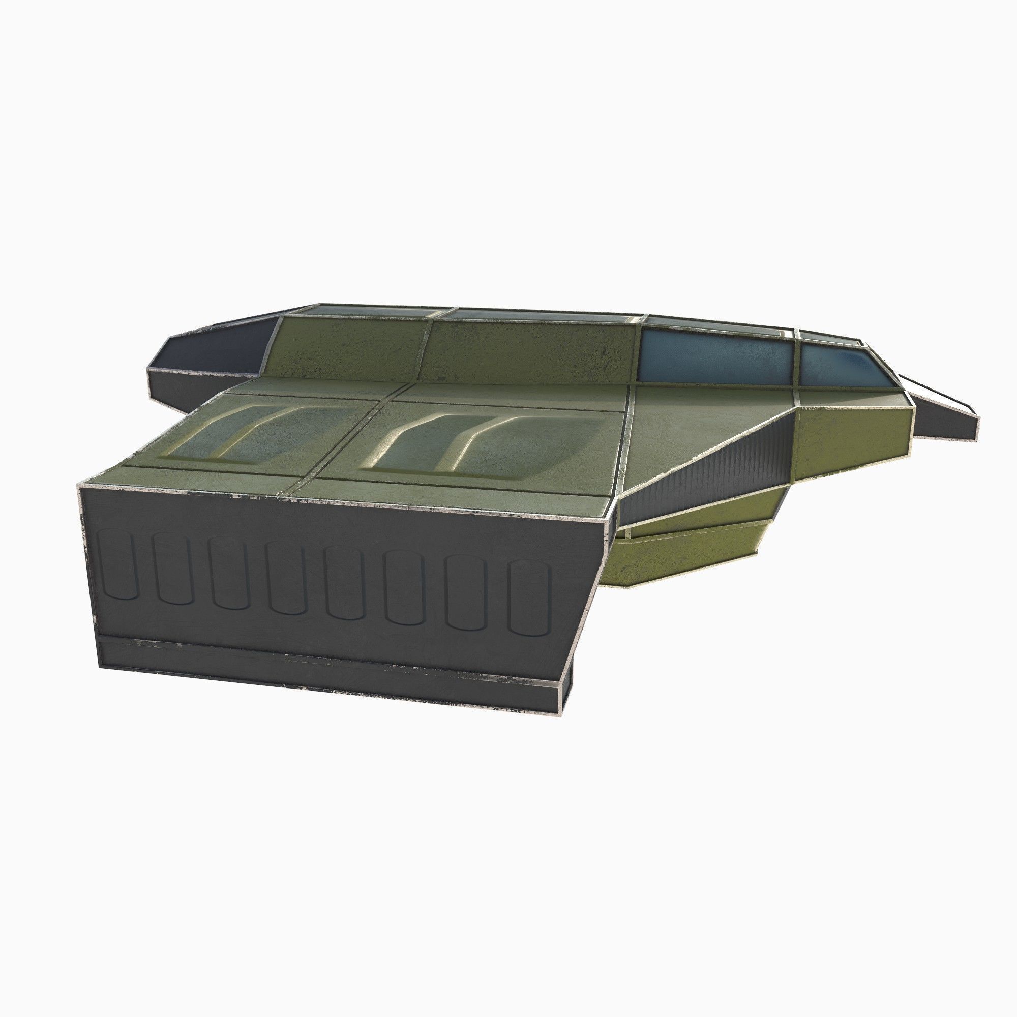 cargo space ship v2 Low-poly 3D model_7