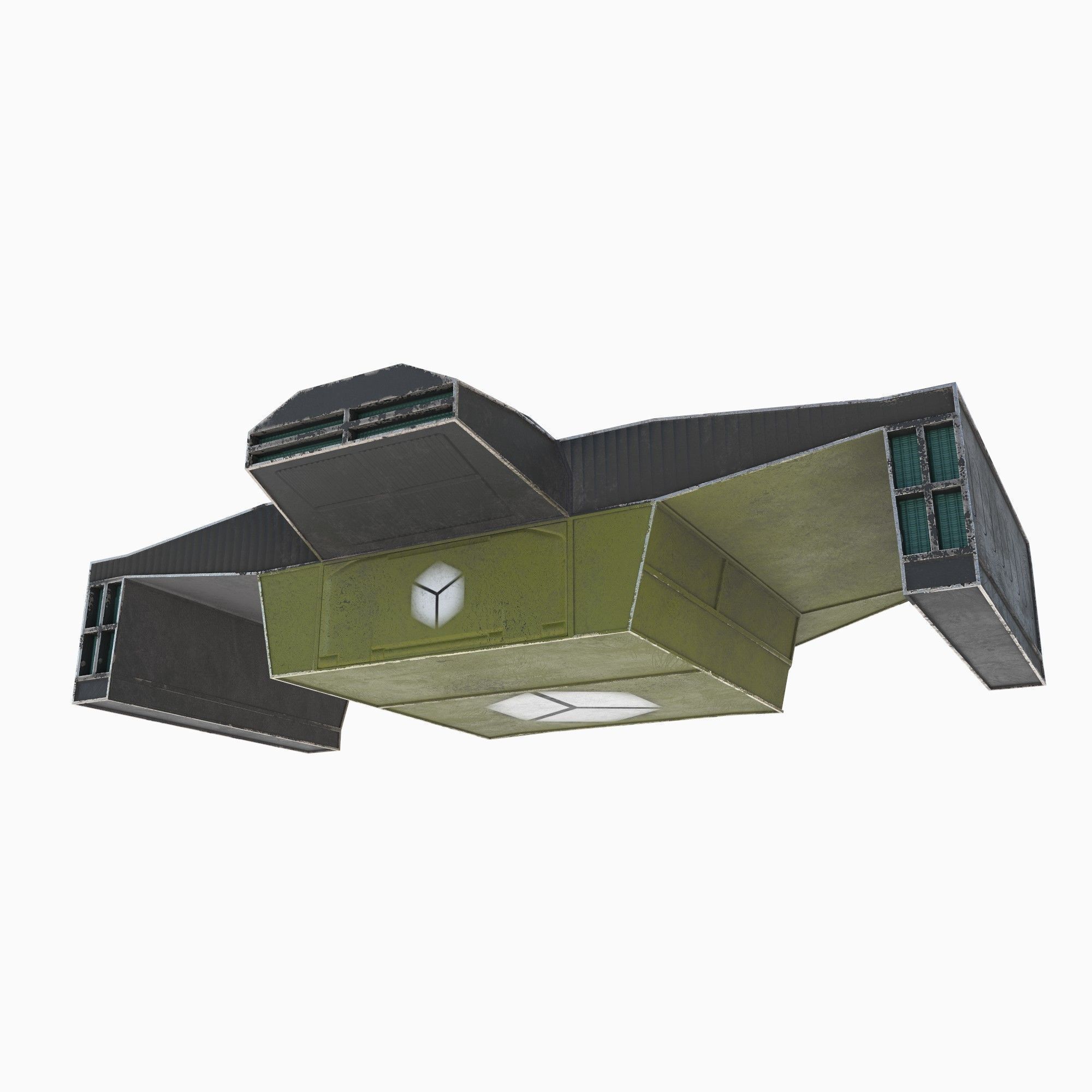 cargo space ship v2 Low-poly 3D model_5