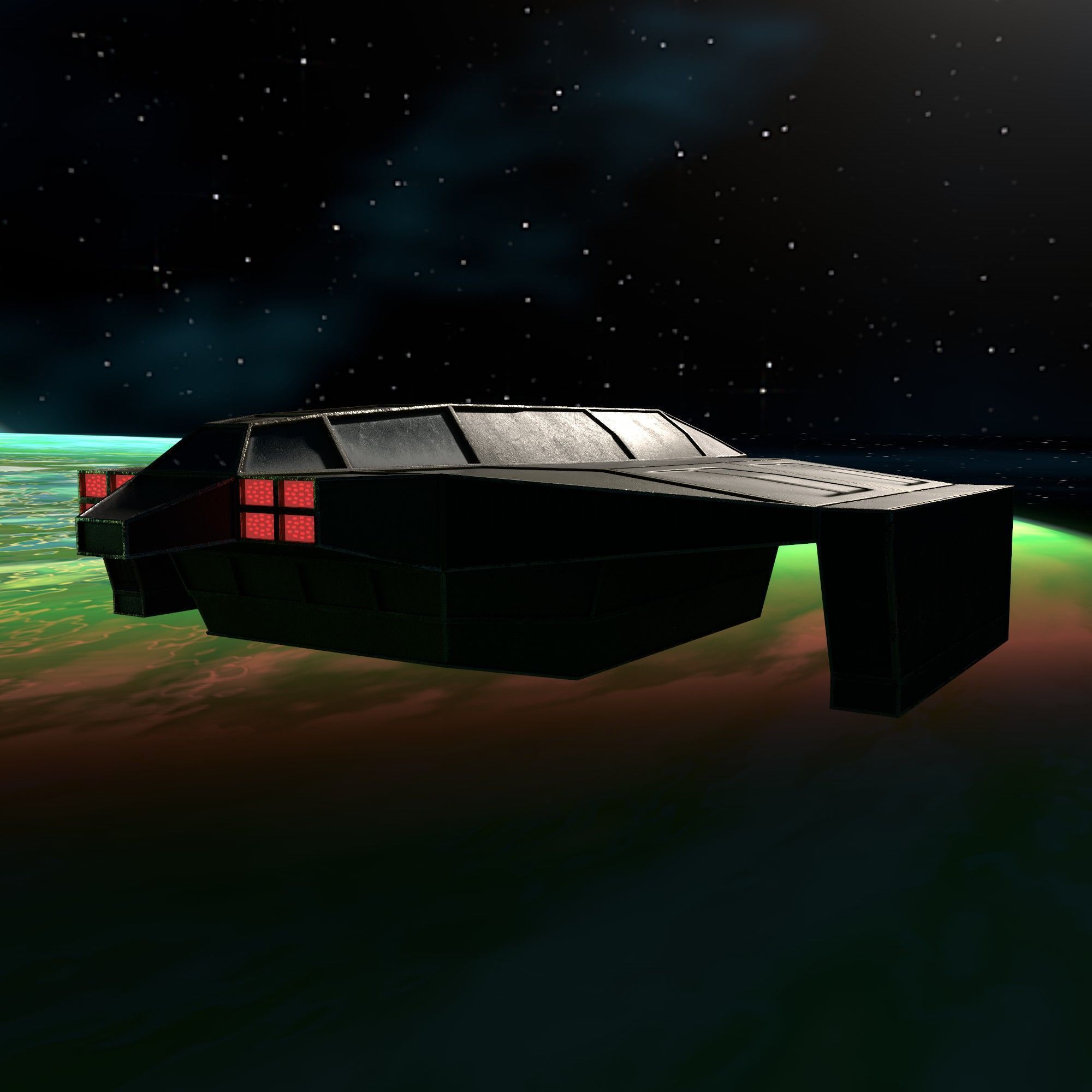 cargo space ship v2 Low-poly 3D model_10