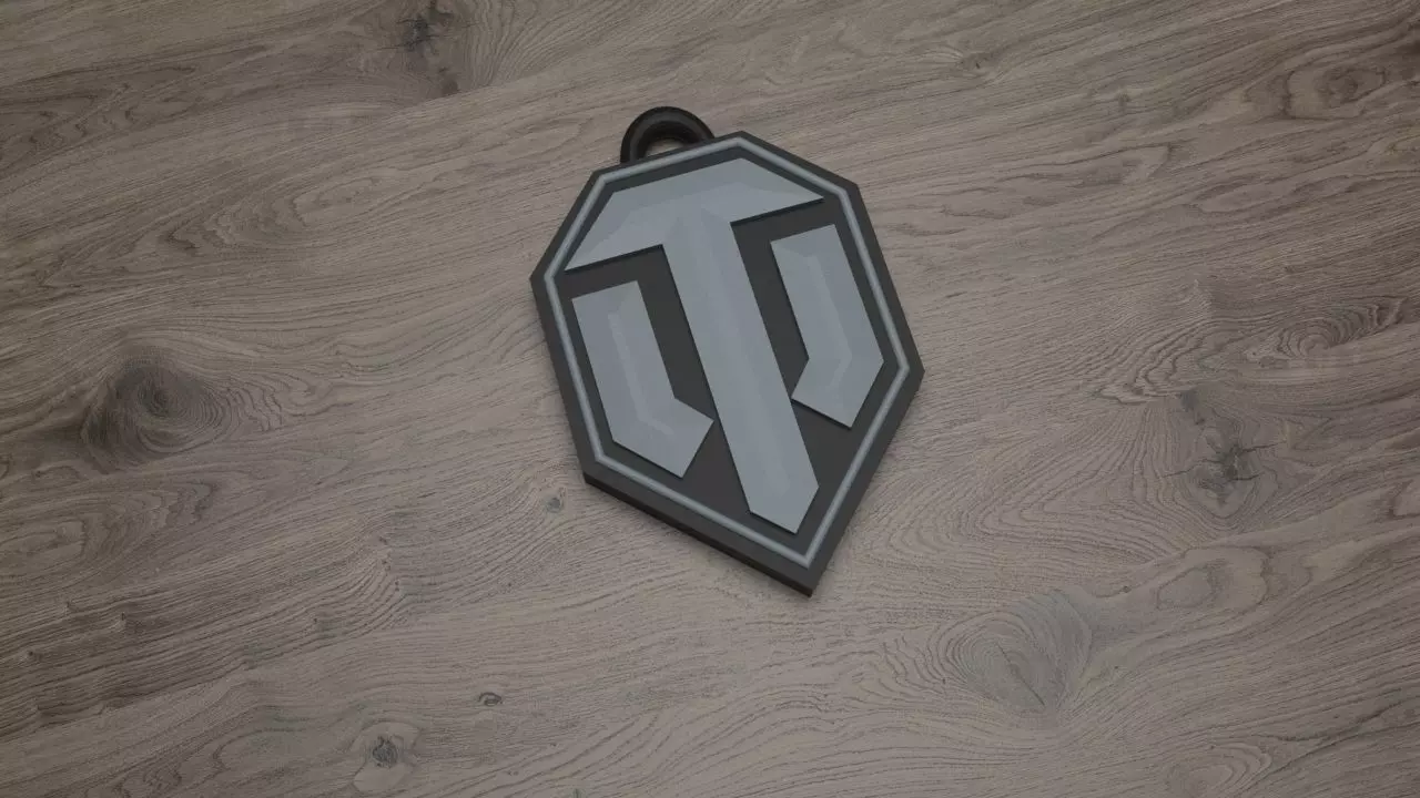 Keychain pendant logo word of tanks 3D print model