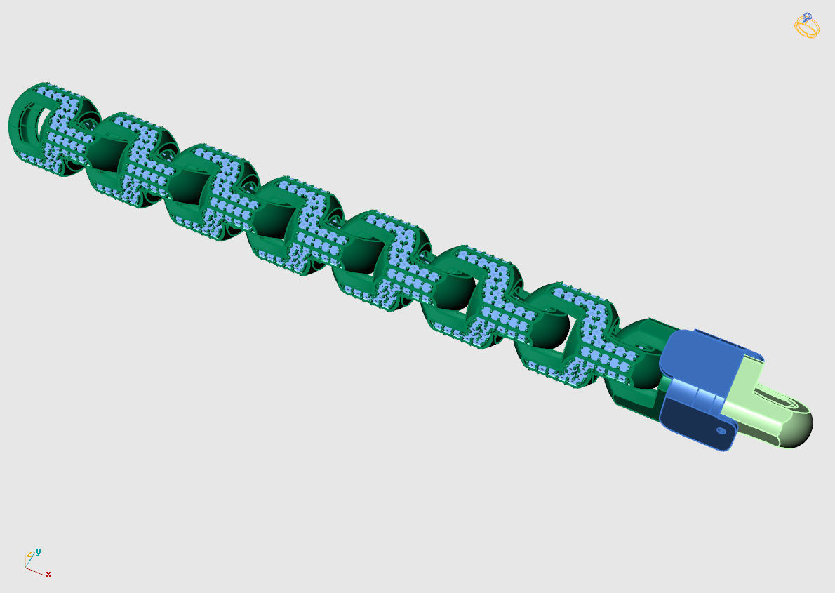 BRACELET diamond 3D print model_1
