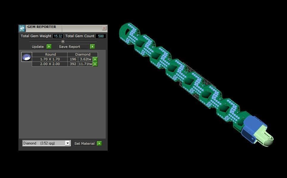 BRACELET diamond 3D print model_3