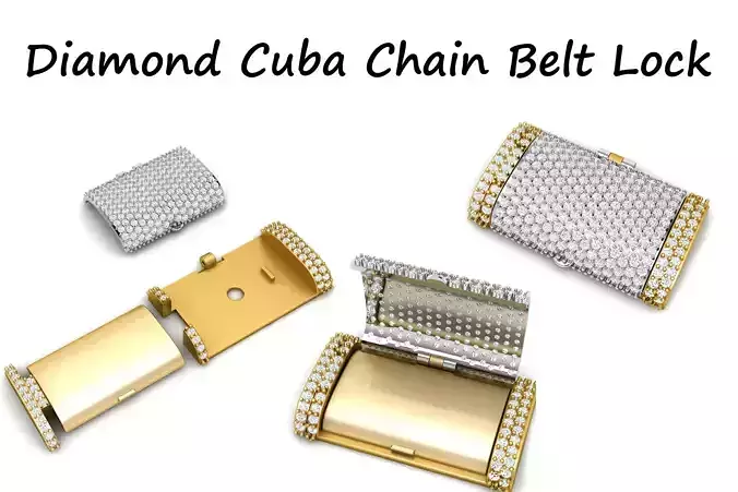  Diamond Cuban Chain Belt Lock