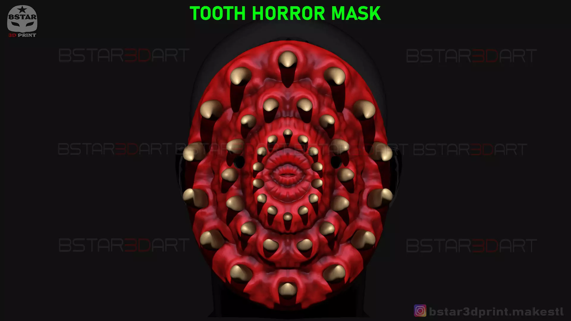 Tooth Horror Mask - Monster Scary Mask - Halloween Cosplay 3D print model
