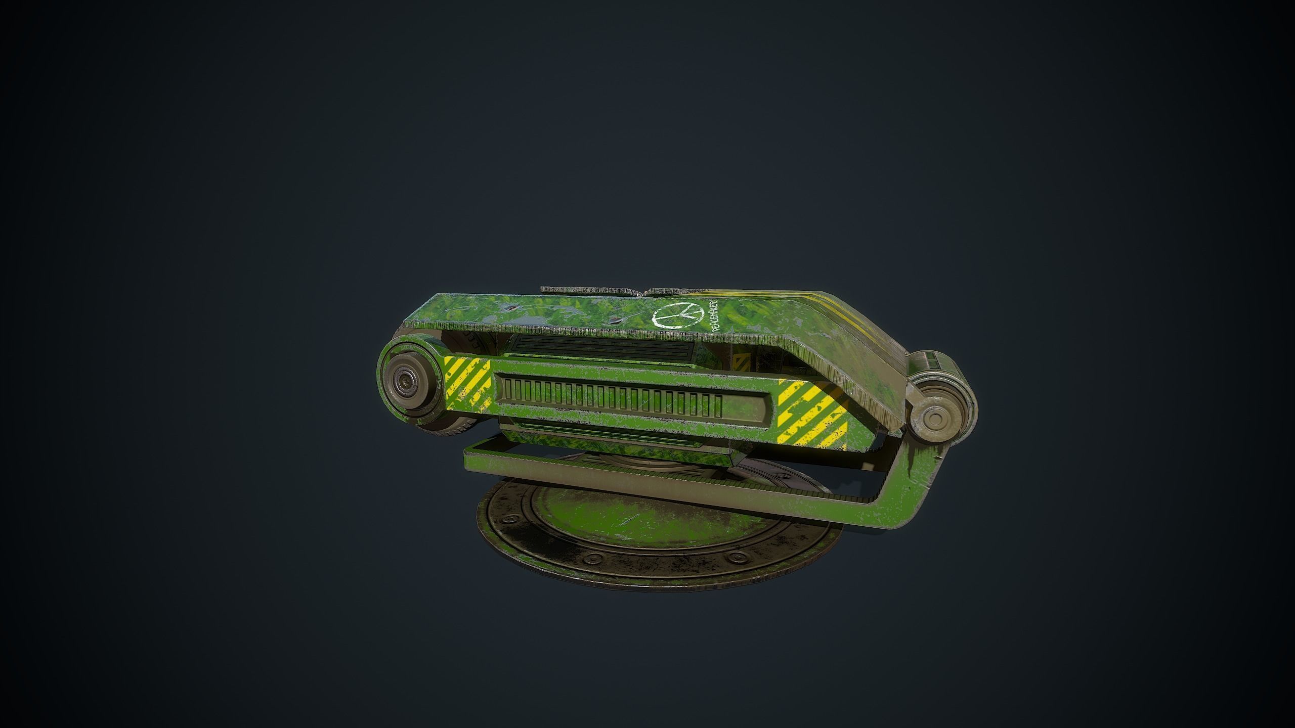 Foldable turret Low-poly 3D model_10