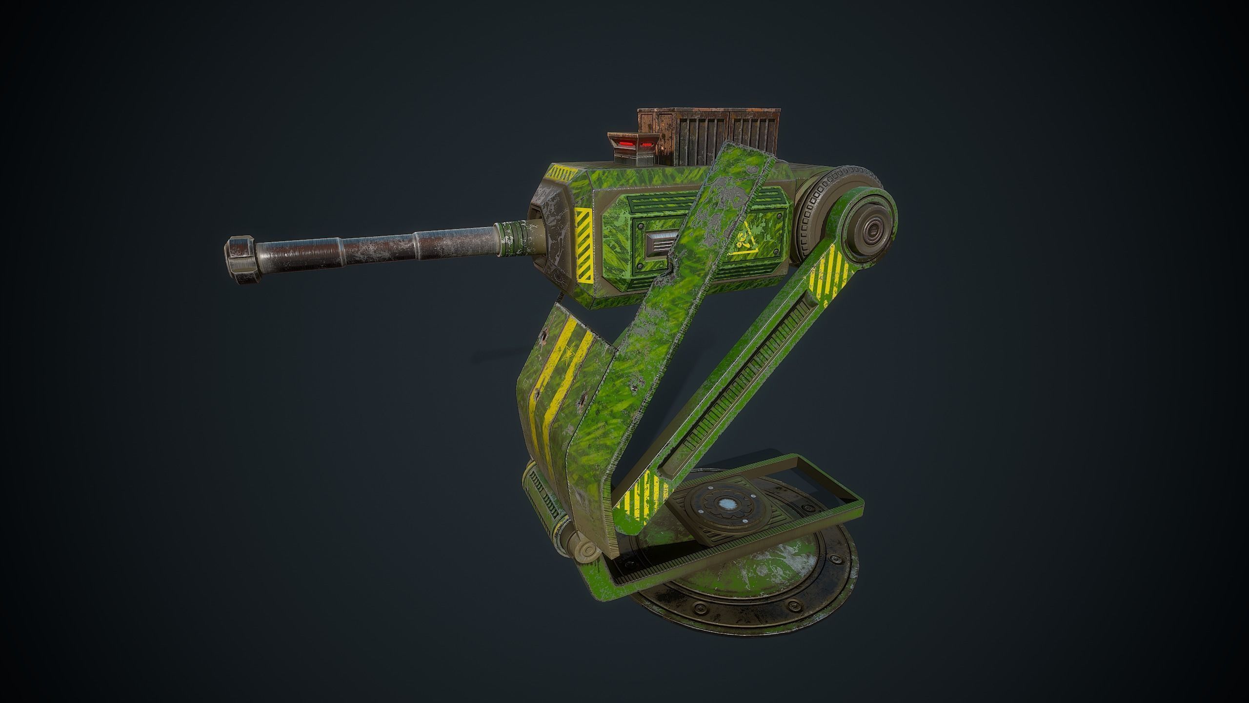 Foldable turret Low-poly 3D model_8