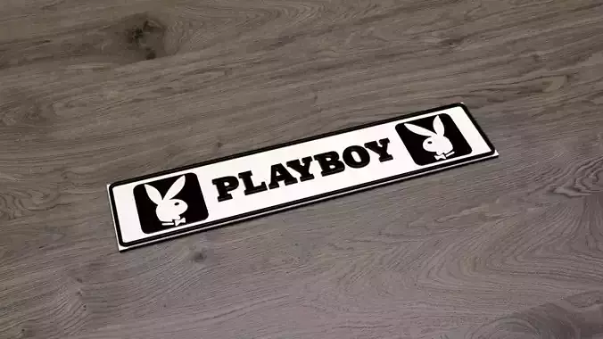 Keychain nameplate logo Playboy 3D print model